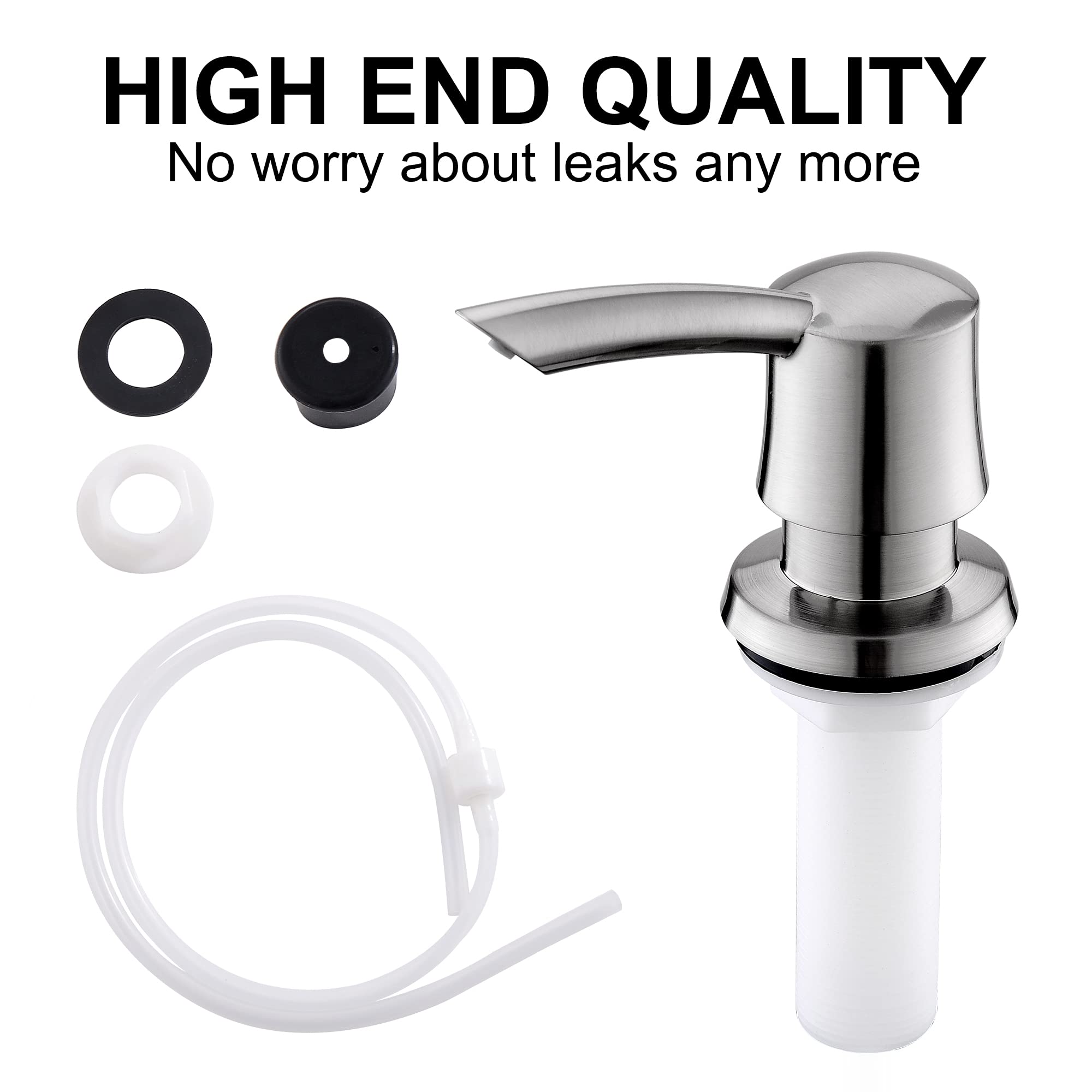 Under Sink Soap Dispenser for Kitchen Sink - 40 Inch Extension Tube Kit, Built-in Dish Sink Soap Dispenser with No More Refills - Brushed Nickel Finish | Perfect for Home Kitchen, RV, and Outdoor Use - YardMonet