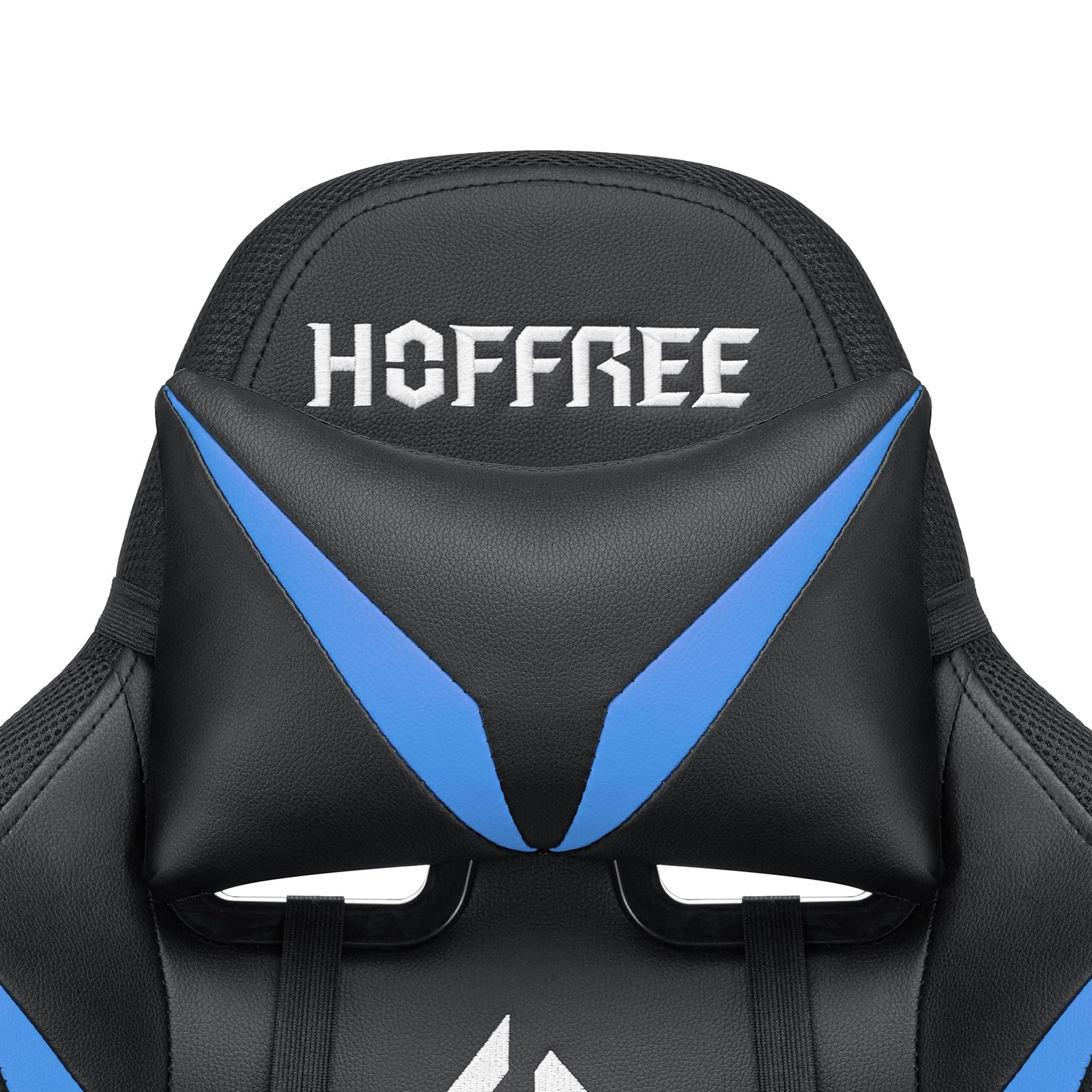 HOFFREE Ergonomic Gaming Chair with Massage, Bluetooth Speakers & RGB LED Lights - High Back Lumbar Support Computer Chair with Footrest for PC Gamers - Perfect for Esports, Streaming & Home Office (Blue & Black)