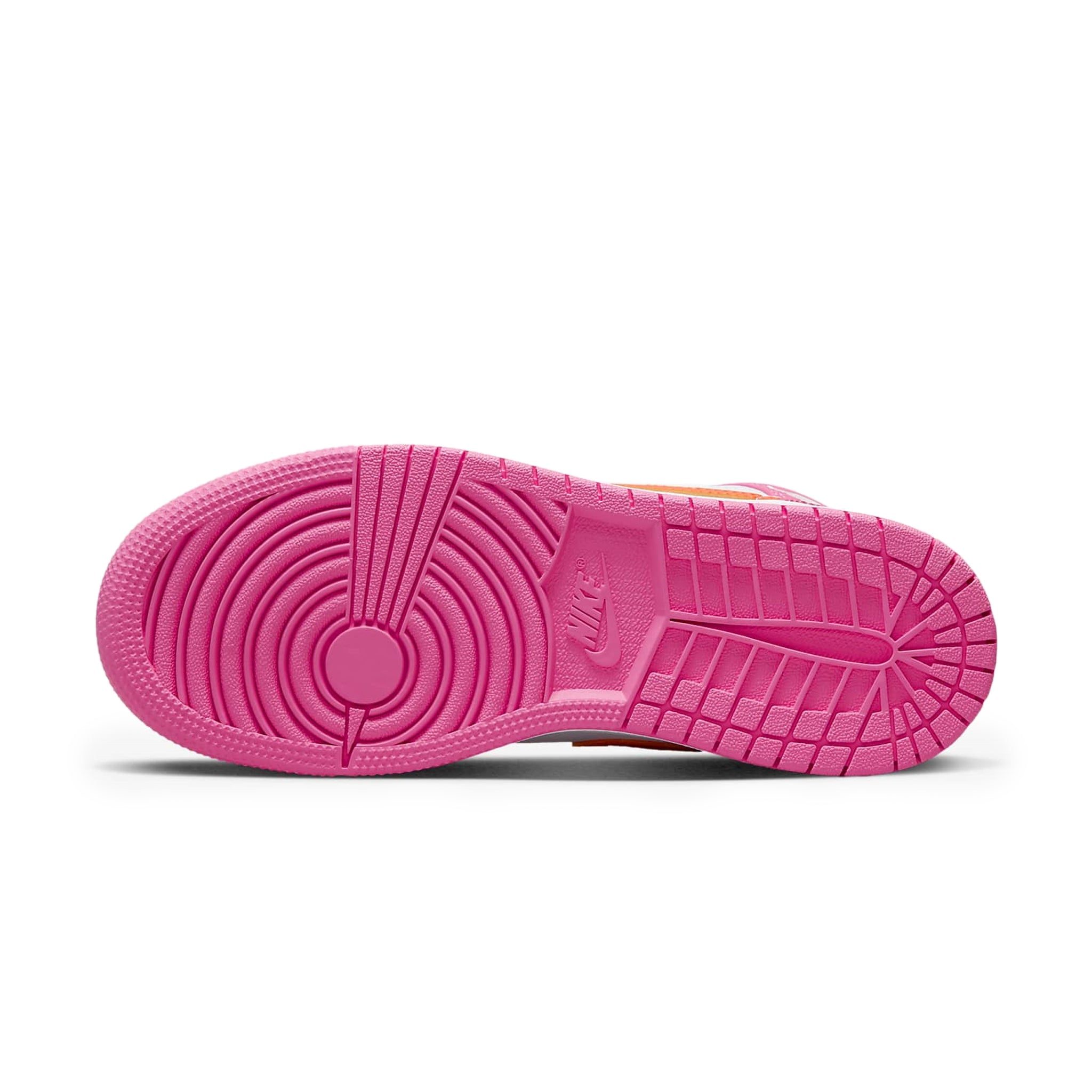 Air Jordan 1 Mid Pinksickle Safety Orange Sneakers for Girls - Basketball Shoes for Kids & Teens - Perfect for School, Sports, and Casual Wear