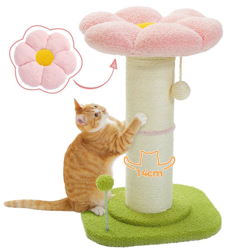 60cm Flower Cat Scratching Post - Durable & Stylish Cat Tree for Indoor Kittens - Perfect for Play, Exercise & Claw Maintenance
