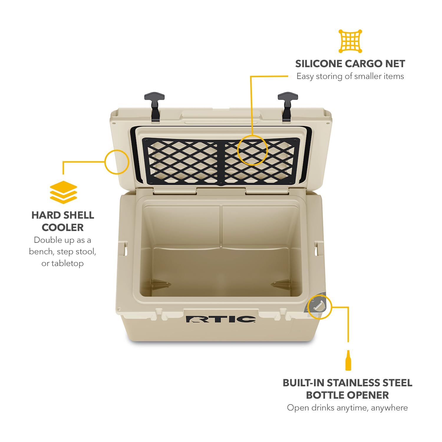 RTIC Ultra-Tough Cooler - 45QT Hard Insulated Ice Chest Box for Outdoor Adventures | Perfect for Camping, Beach, Fishing, BBQ & Picnic | Keeps Drinks & Food Cold for Days | Durable Portable Cooler for Boating & Tailgating