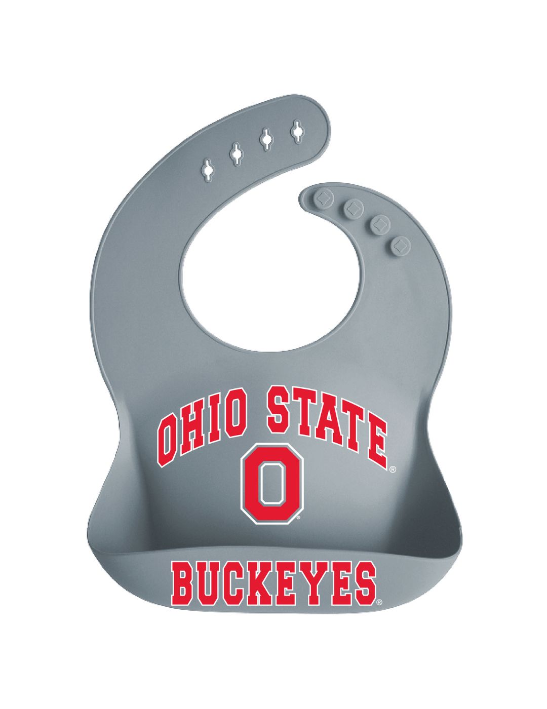 Ohio State Buckeyes Silicone Baby Bib - Durable & Soft for Messy Meals - Perfect for Game Day, Feeding Time & Toddler Gifts
