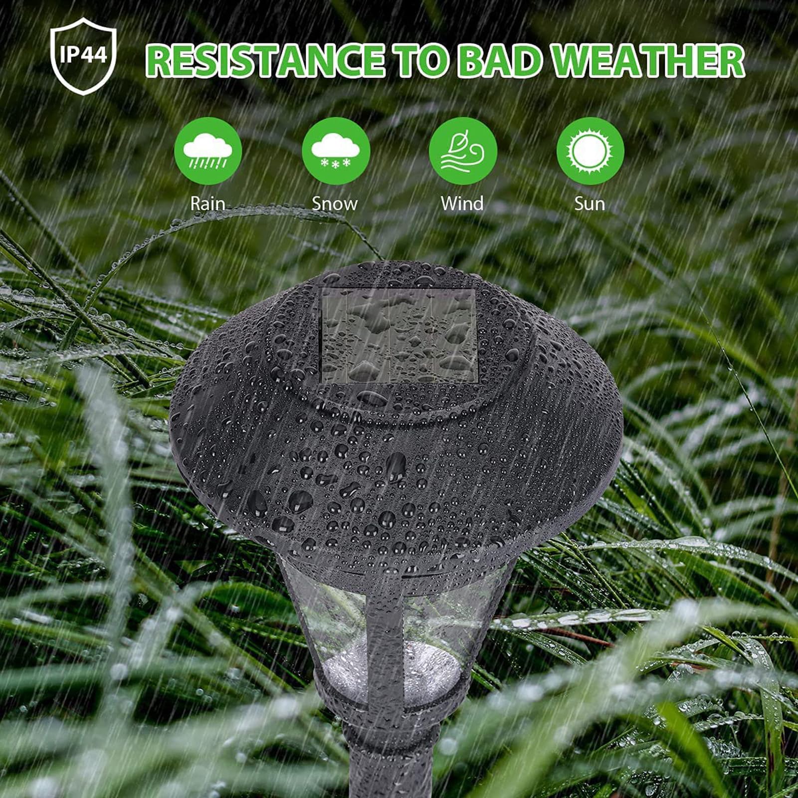 12 Pack Solar Pathway Lights Outdoor Waterproof - LED Landscape Lighting Auto On/Off Dusk to Dawn - Cold White Solar Garden Lights for Walkway, Sidewalk, Lawn, Patio, Yard - Perfect for Garden Decor, Driveway Lighting & Backyard Illumination