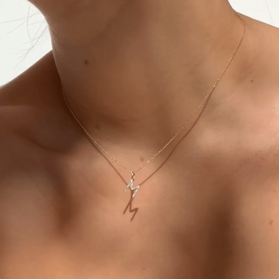 14K Gold Diamond Initial Pendant Necklace for Women - Personalized Name Letter Jewelry Gift for Birthday, Anniversary & Valentine's Day