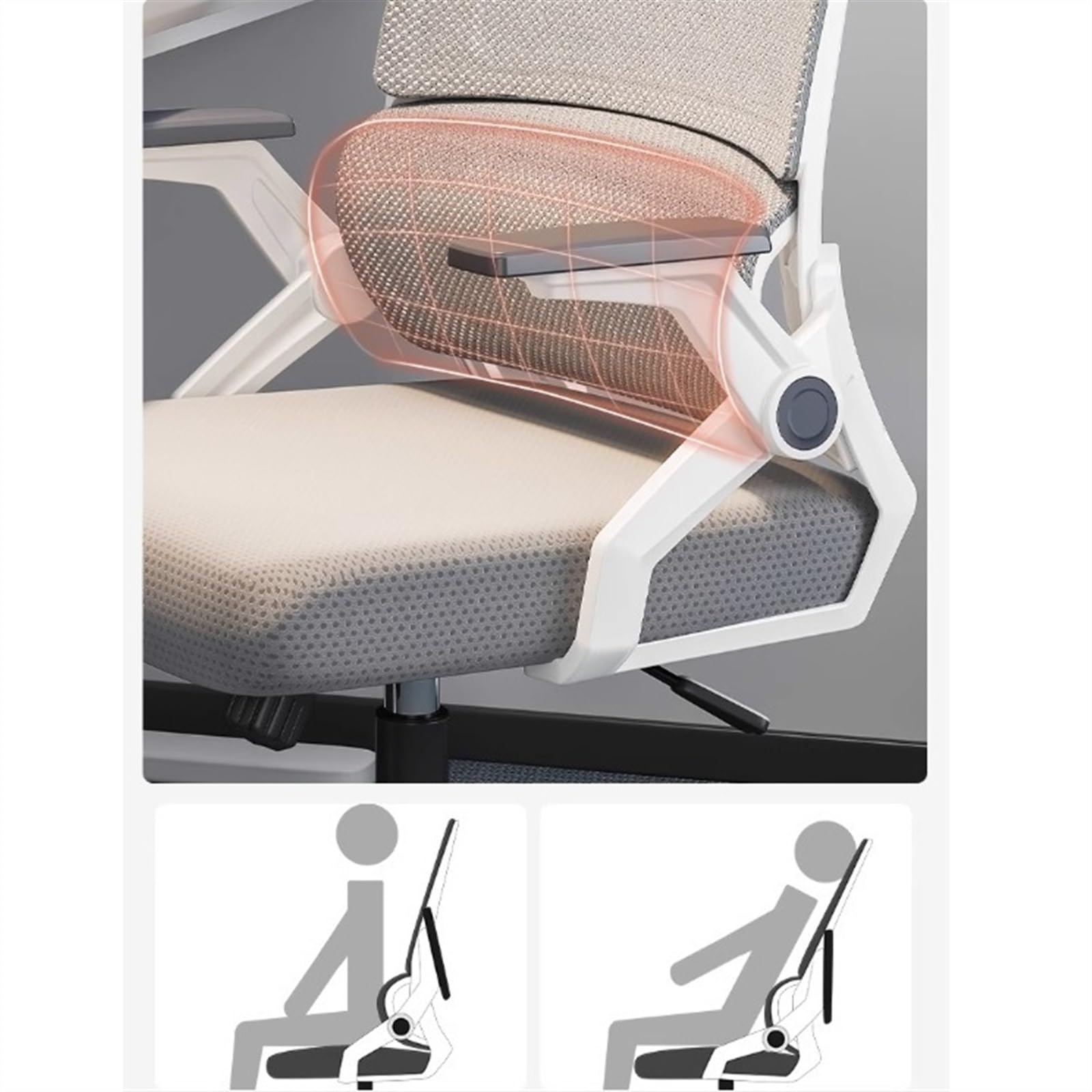 Ergonomic Office Chair with Lumbar Support & Headrest - Home & Office Use