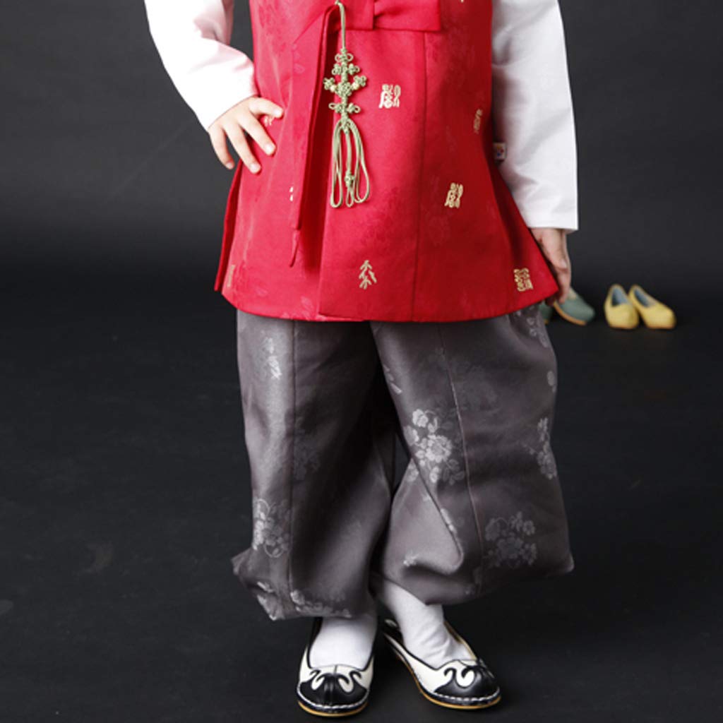 Korean Hanbok Traditional Outfit for Boys - Top Vest & Pants Set | Baby Boy's Birthday, New Year, Thanksgiving Festival Costume CB1905 | Perfect for Cultural Events, Photo Shoots & Special Celebrations