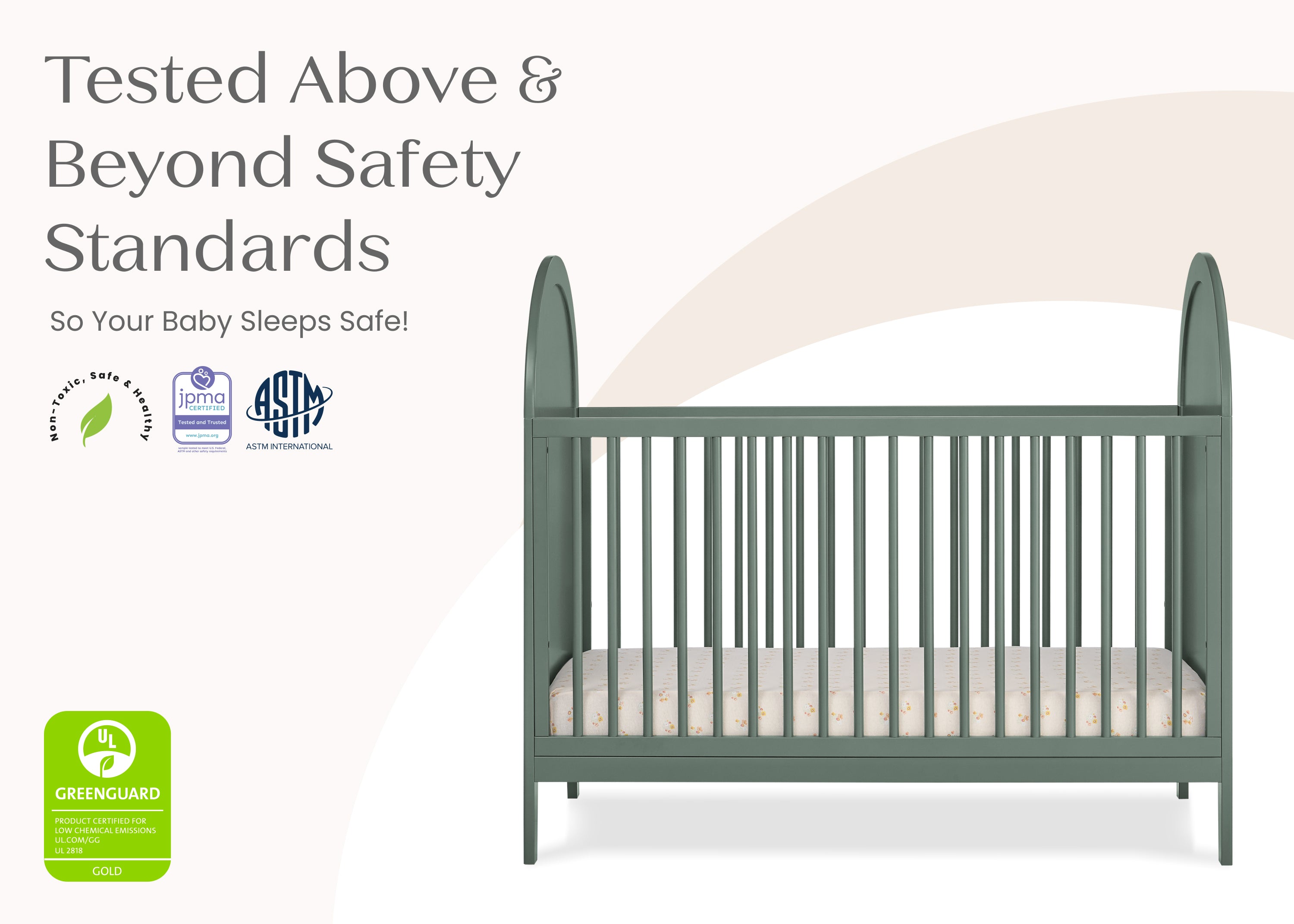 Eloise 4-in-1 Convertible Baby Crib - Toddler Bed, Daybed & Full-Size Bed Conversion - Safe Nursery Furniture for Newborns to Teens - Perfect for Bedrooms, Daycare & Guest Rooms