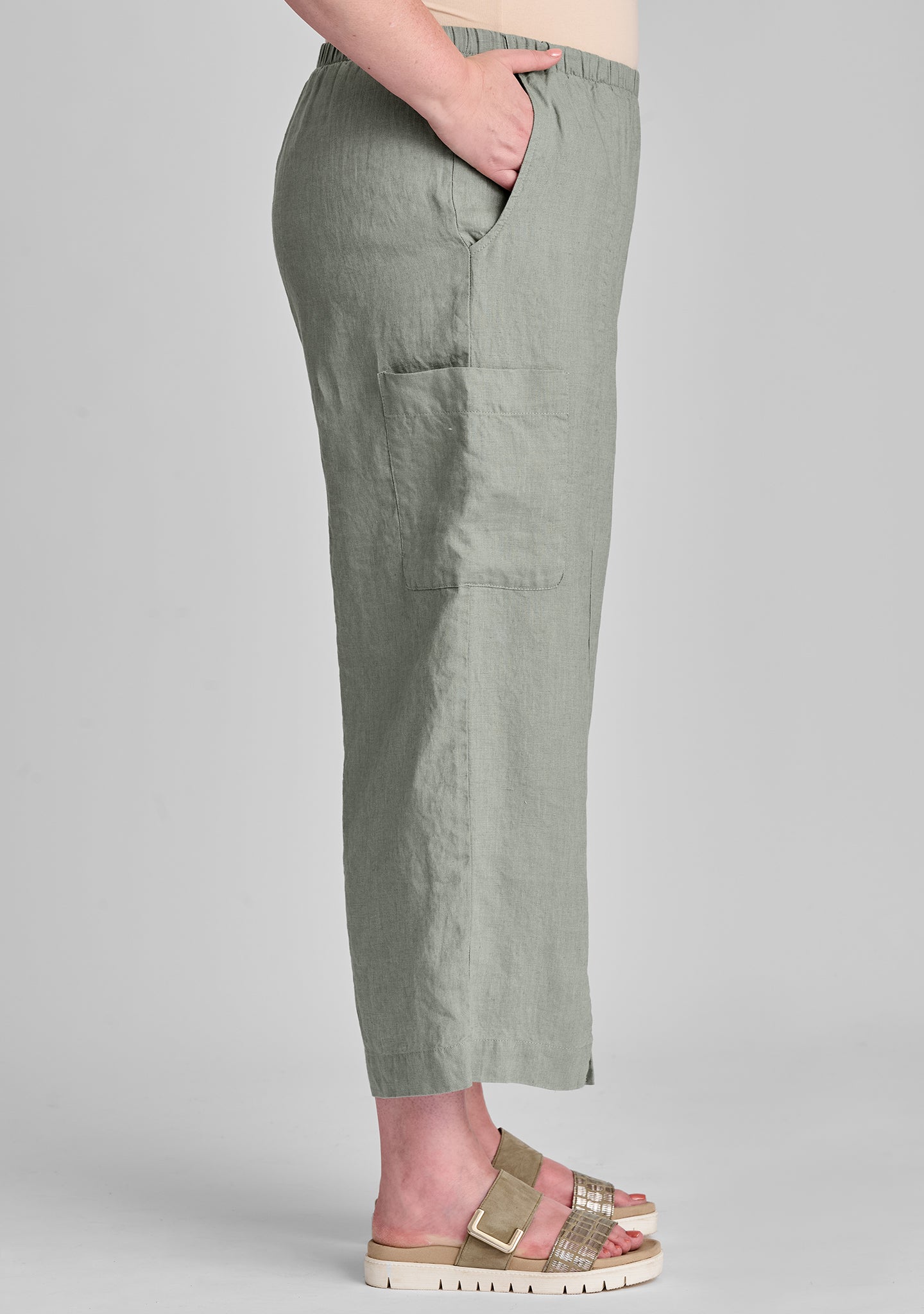 Breathable Linen Pants for Women - Comfortable Elastic Waistband, Loose Fit Casual Trousers - Perfect for Summer, Yoga, Travel and Lounge Wear