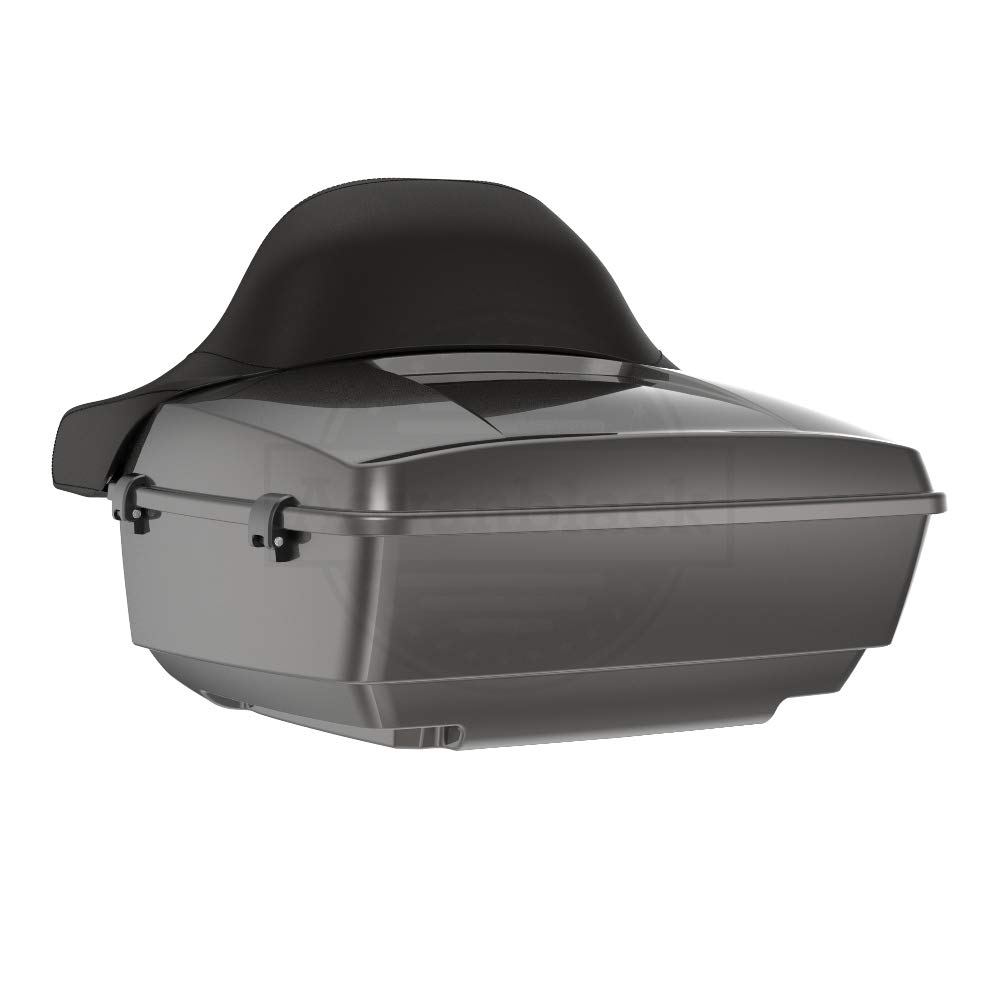 Moto Onfire King Tour Pack with Backrest Pad for Harley Touring Street Glide Road King Road Glide Special 2009-2020 - Silver Flux | Durable Motorcycle Luggage for Long Rides & Road Trips