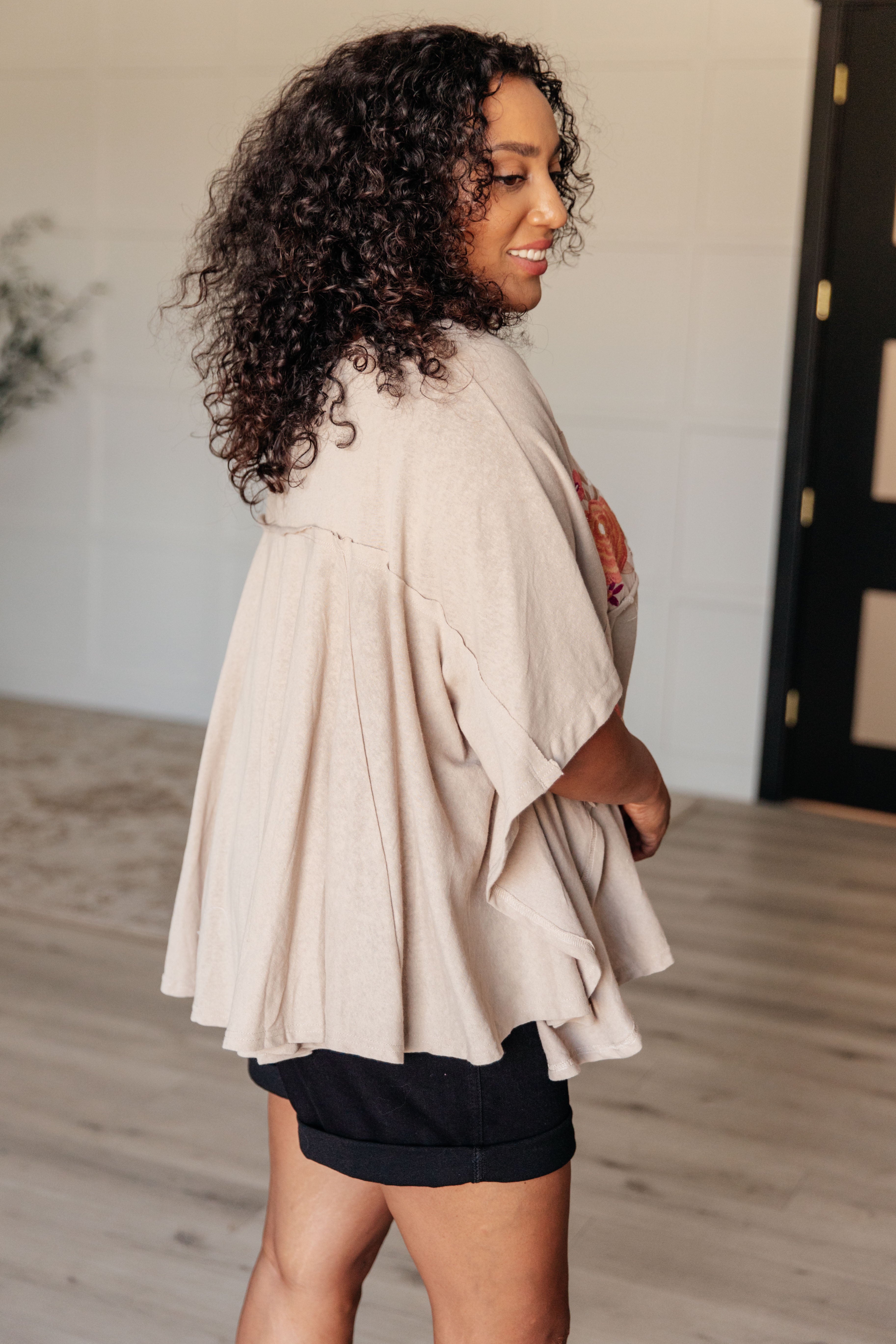 Isabel Embroidered Mocha Tunic Top for Women - Boho Chic Blouse with Floral Design, Perfect for Casual Wear, Summer Outfits & Vacation Dresses