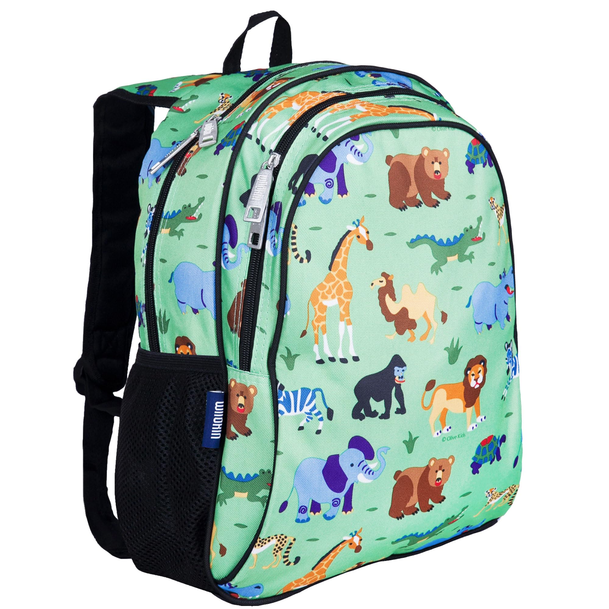 Wildkin 15-inch Kids Backpack for Boys & Girls - Durable Padded School Backpack with Adjustable Straps - Wild Animals Print - Perfect for School, Travel & Day Trips