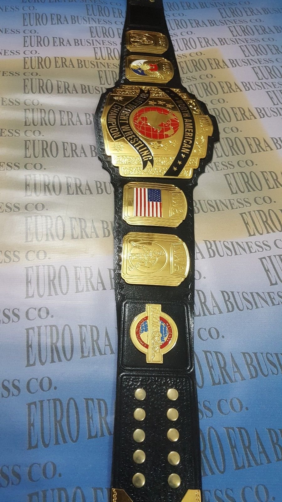 Authentic Replica NWA North American Wrestling Championship Belt - Adult Size with Metal Plates - Perfect for Cosplay, Collecting & Wrestling Events