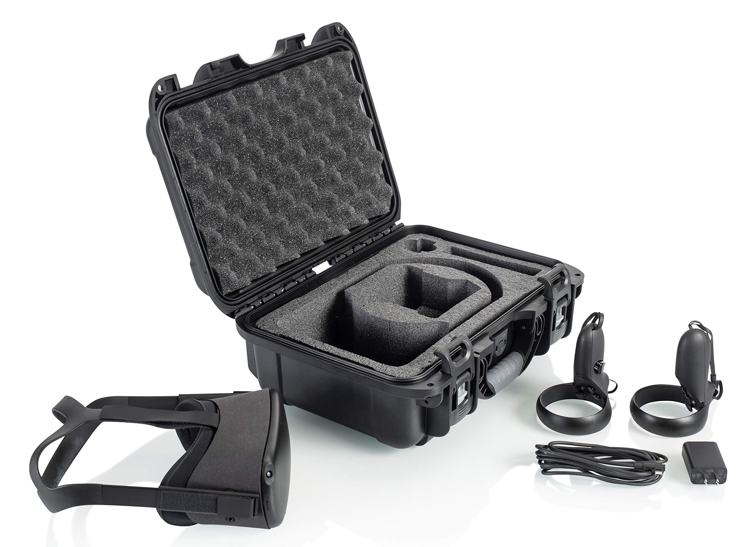 Slappa Waterproof and Dustproof Protective Case with Custom Cut Foam for Oculus Quest VR Headset | Shockproof Storage for Travel & Gaming Accessories | SL-OCULUSQUEST-BLK