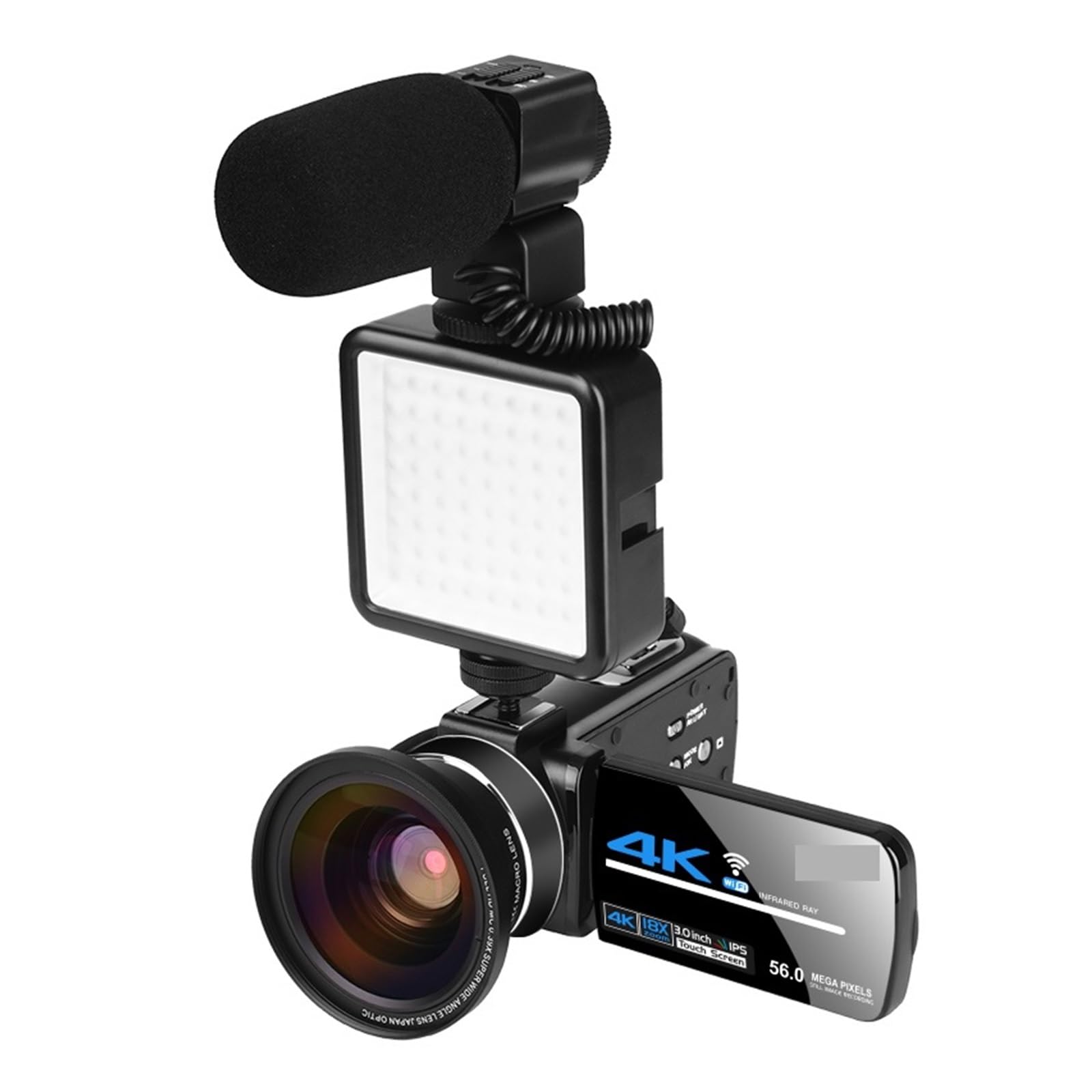 4K Night Vision Video Camera with WiFi - Outdoor Shooting, Digital Camcorder for Vlogging, Streaming & YouTube (NO SD Card Included) - Perfect for Travel, Adventure & Content Creation