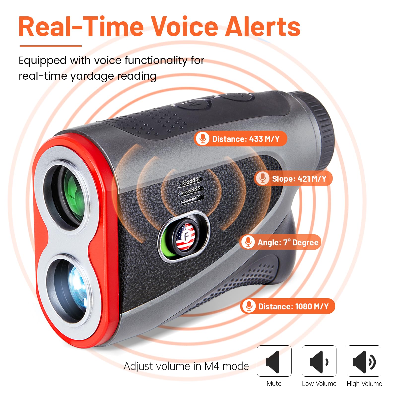 **1200 Yards Golf Rangefinder with Slope - Laser Range Finder with Flag Lock, Vibration, 7X Magnification & Rechargeable Battery | Magnetic Stripe & Premium Faux Leather | Perfect for Golfers, Hunters & Outdoor Enthusiasts**