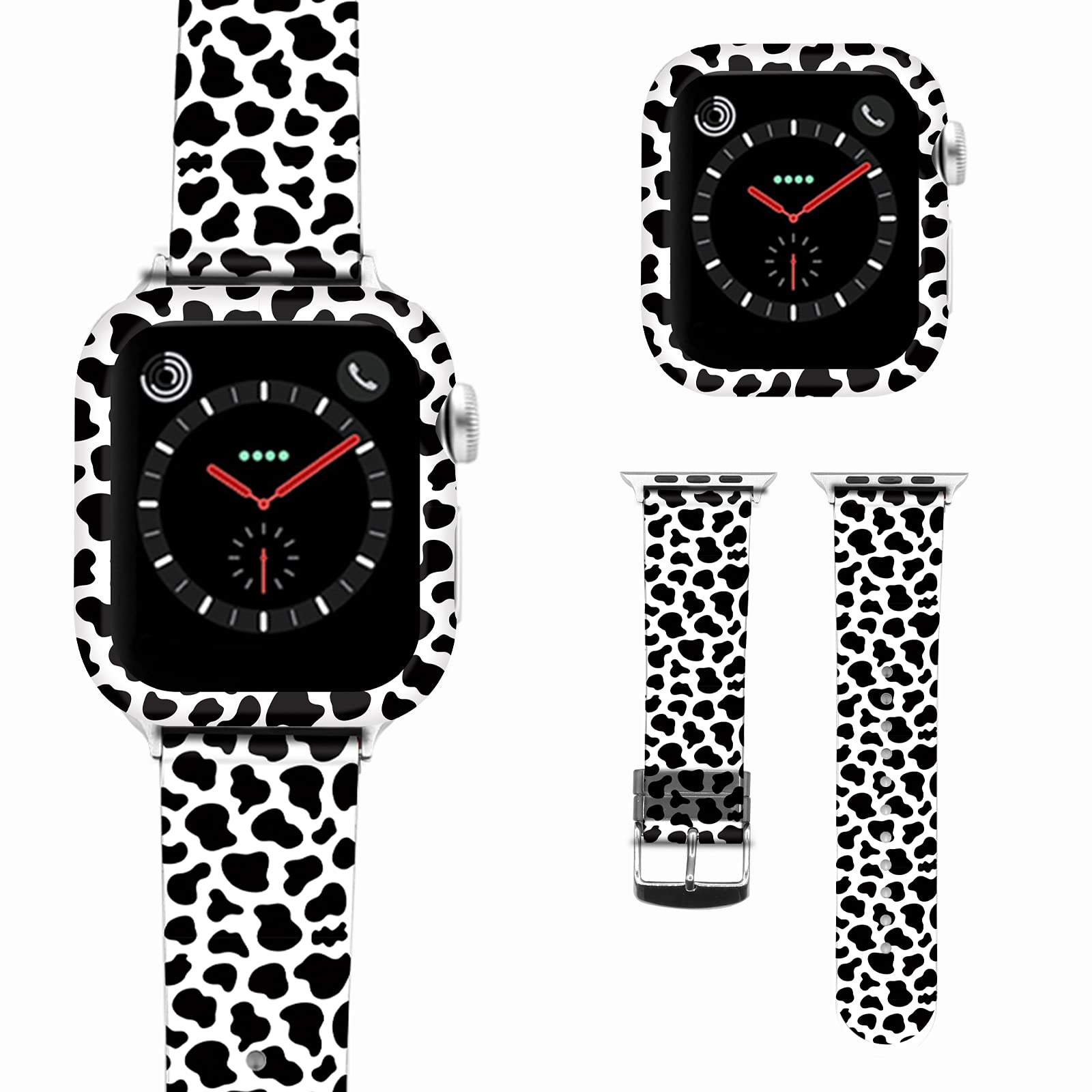 Cartoon Print Soft Leather Apple Watch Bands - Compatible with iWatch Series 1/2/3/4/5/6/SE (38mm 40mm 42mm 44mm) - Replacement Strap for Women & Men - Perfect for Work, Gym & Daily Fashion Accessory