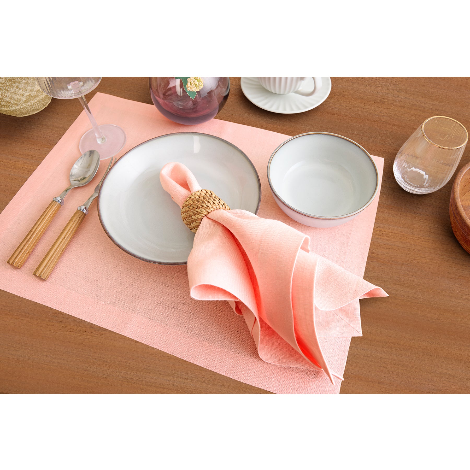 Premium Diana Medium Weight Placemats Set of 4 - Elegant Table Setting for Dining Room, Kitchen & Holiday Decor - Washable & Durable Place Mats for Everyday Use