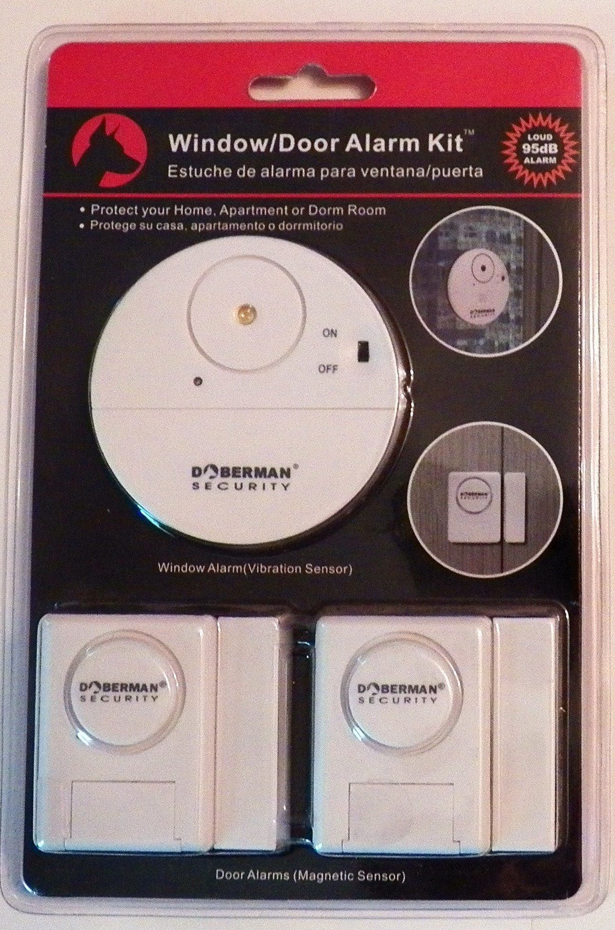 85dB Loud Window & Door Alarm Kit - 2 Door Alarms + 1 Window Alarm for Home Security | Burglar Deterrent for Apartments, Offices & Vacation Homes