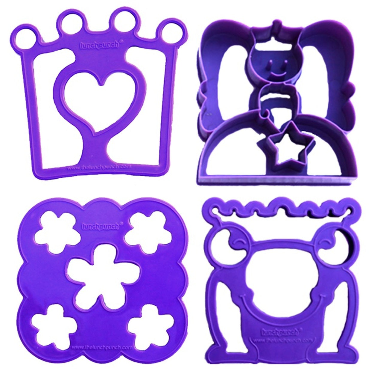 Lunch Punch Sandwich Cutters - 4 Pack Fun Shaped Cookie Cutters for Kids Lunch Box, School Snacks & Party Food - BPA Free Sandwich Cutters for Creative School Lunch Ideas