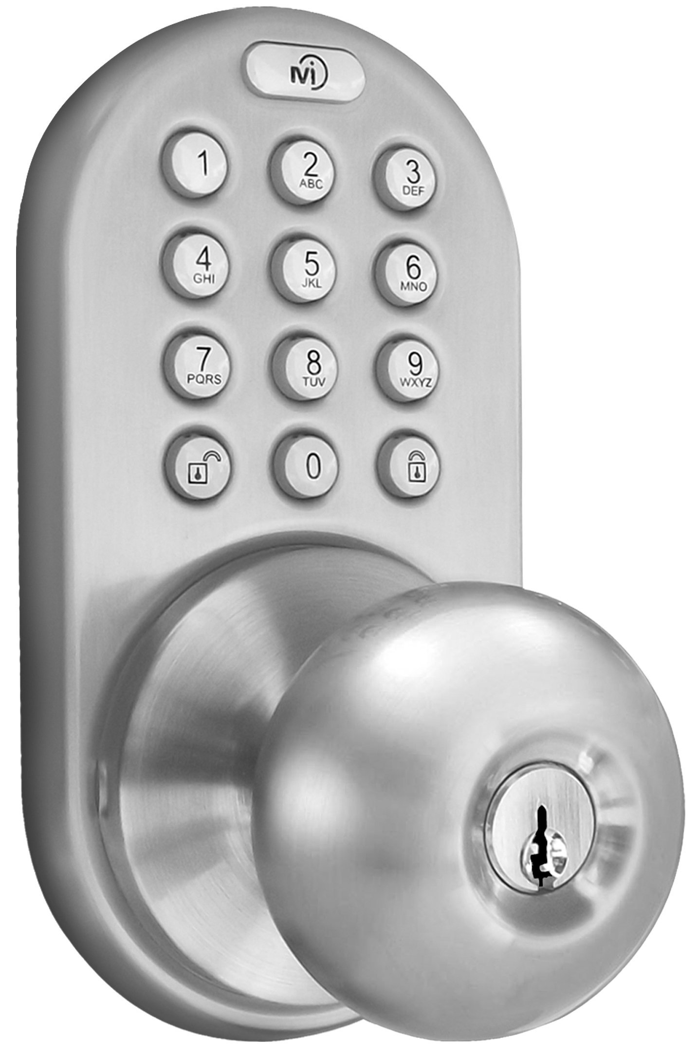 MiLocks DKK-02SN Smart Keyless Entry Door Lock - Electronic Touchpad Deadbolt for Home Security, Satin Nickel Finish | Perfect for Apartments, Offices & Smart Homes