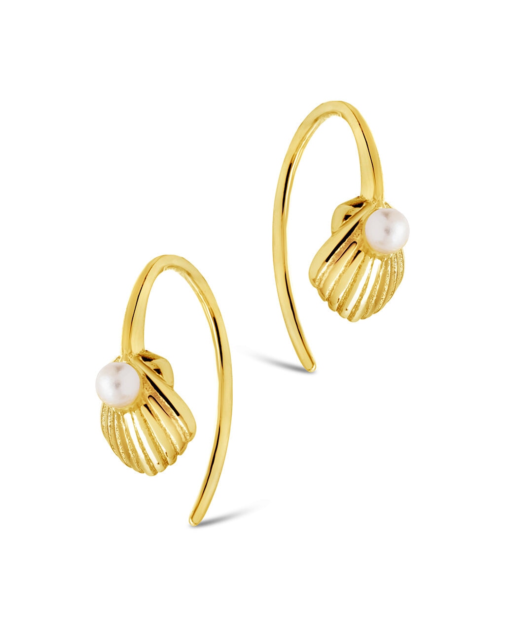 Marjorie Pearl Shell Threader Earrings – Dainty & Elegant Jewelry for Women | Perfect for Weddings, Parties & Everyday Wear