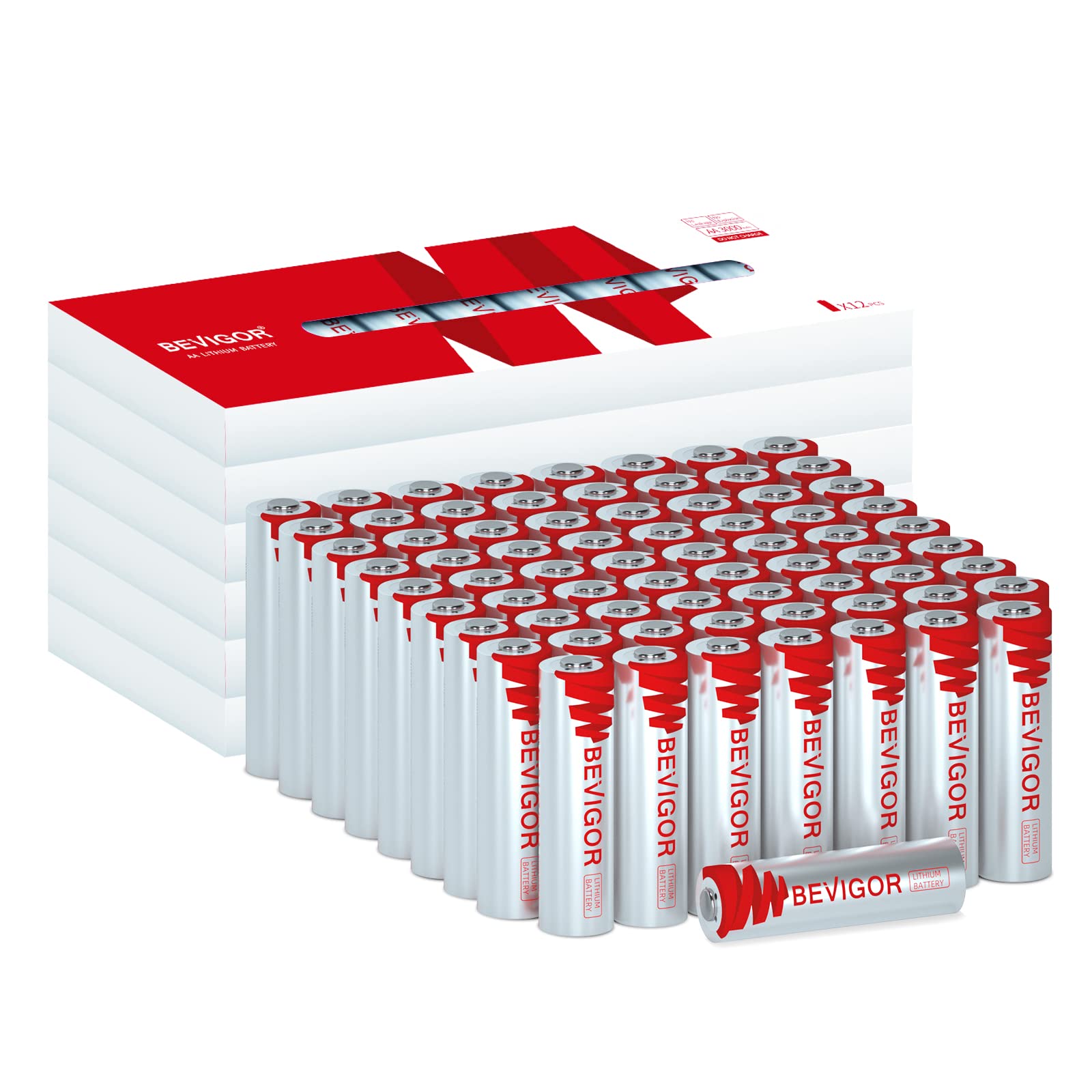 72 Pack 3000mAh AA Lithium Batteries - 1.5V Long Lasting Double A Batteries for Flashlights, Toys, Remote Controls, Cameras & Electronics | Non-Rechargeable Lithium Iron AA Batteries for Home, Office & Outdoor Use