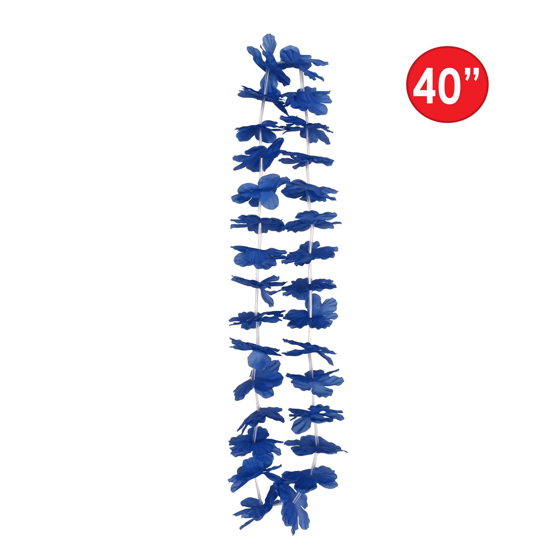 12 Pack Beistle Luau Party Blue Hawaiian Lei - Tropical Themed Necklaces for Hawaiian Luau, Beach Party, Summer Festival & Costume Accessories