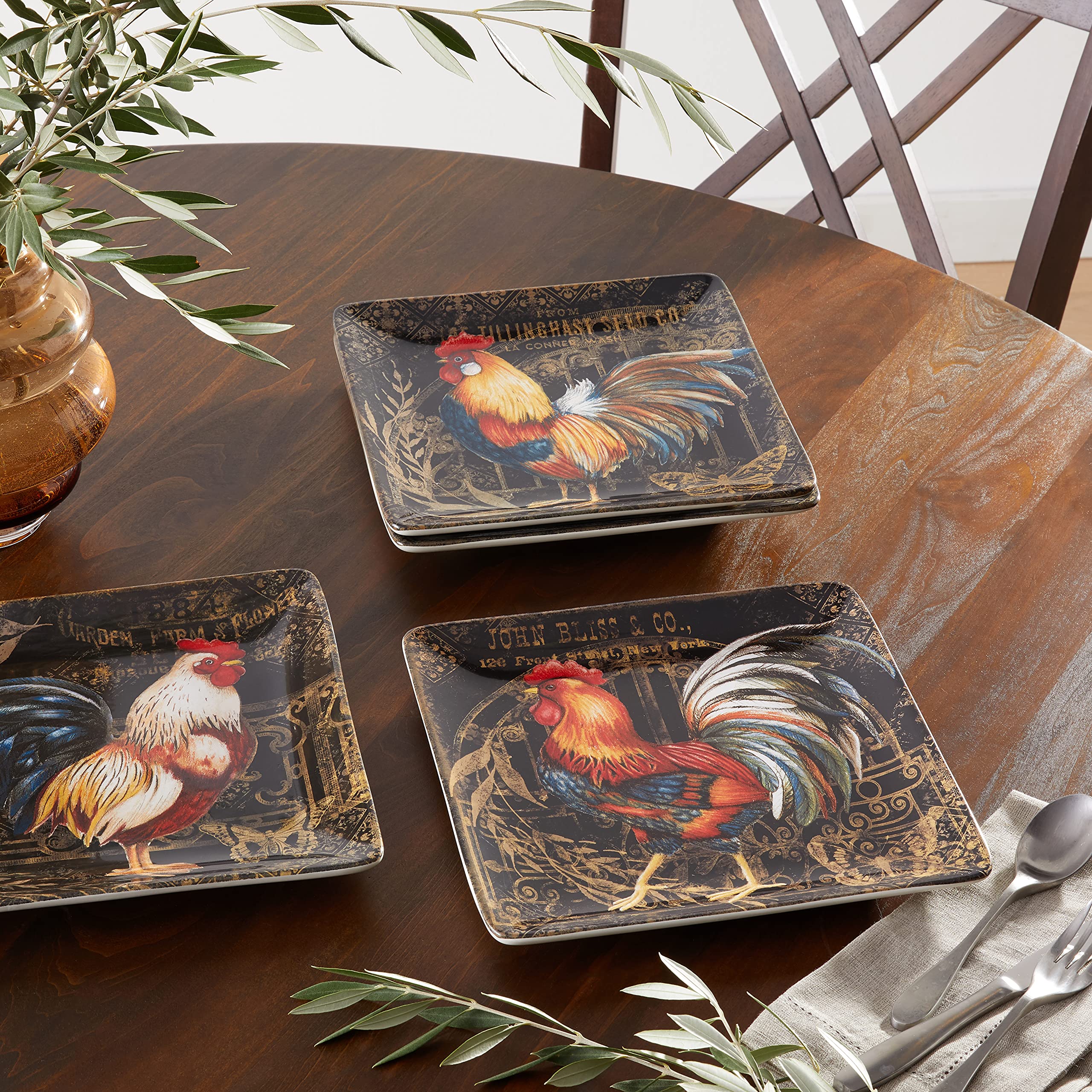 Certified International Gilded Rooster 10.5