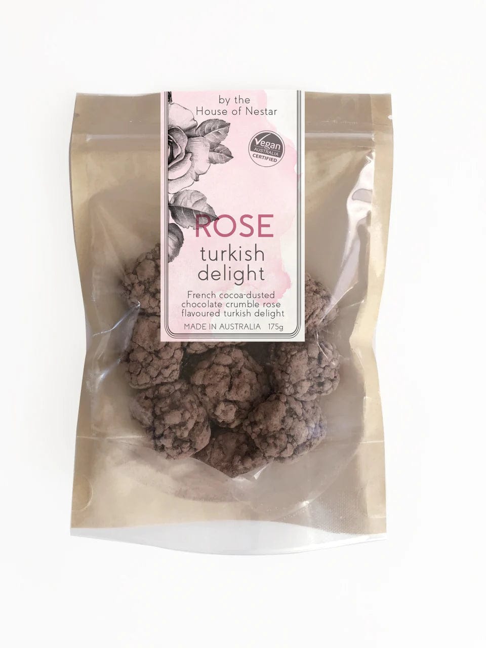House of Nestar Rose Vegan Turkish Delight 175g - Premium Vegan Candy, Gluten-Free Middle Eastern Dessert, Perfect for Gifts, Parties & Tea Time