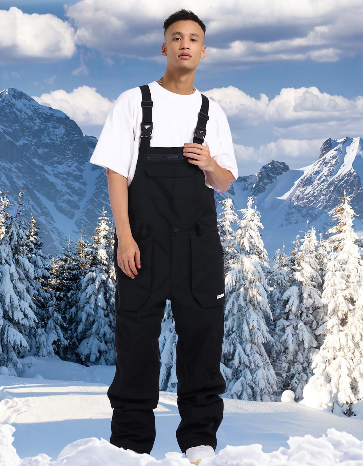 Men's Waterproof Snowboard Bib Overalls - Windproof Ski Pants with Adjustable Straps for Winter Sports | Warm Snowboarding Gear for Skiing, Snowboarding & Outdoor Adventures