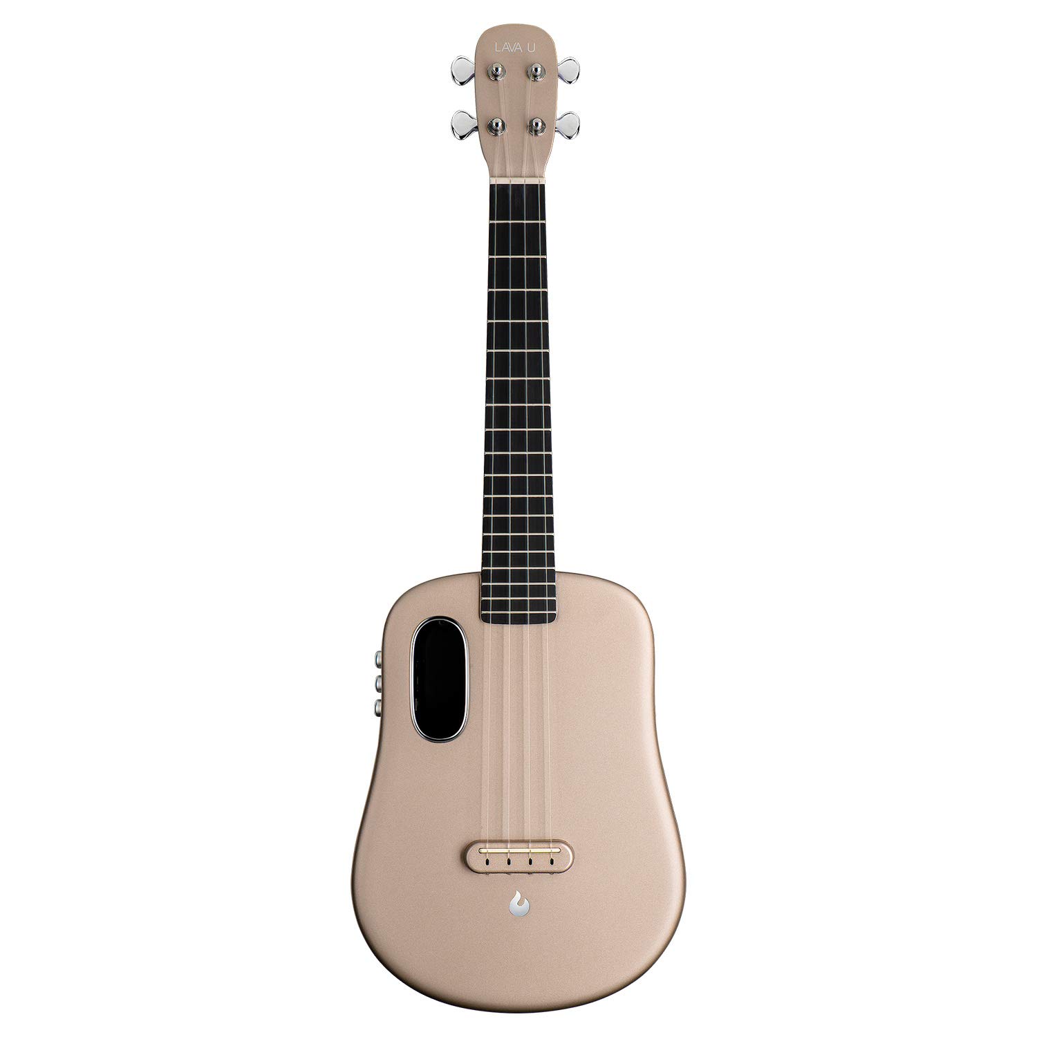 LAVA U Carbon Fiber Tenor Ukulele with Built-in Effects, Travel Ukulele with Case, Pick & Charging Cable (FreeBoost, Sparkle Gold, 26-inch) - Perfect for Travel, Live Performances & Home Practice