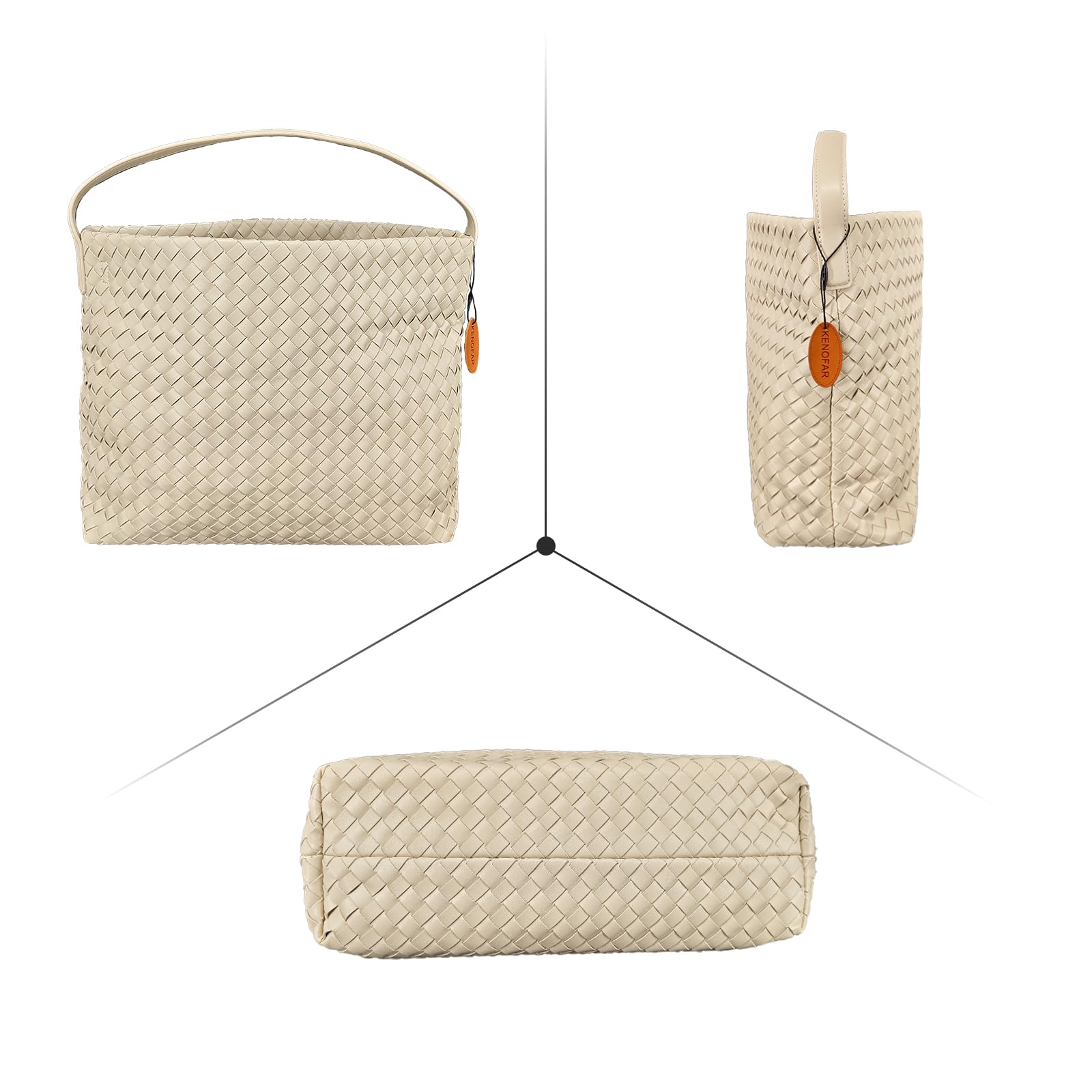 Eco-Friendly Vegan Leather Woven Tote Bags for Women - Handmade Shoulder Bag with Top Handle | Perfect for Work, Shopping & Beach Outings