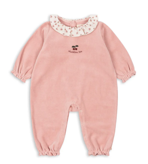 KONGES SLOJD MIFFA Frill Onesie Baby Romper - Soft Cotton Pajamas for Boys & Girls (6M-2Y) - Perfect for Sleepwear, Playtime & Photoshoots