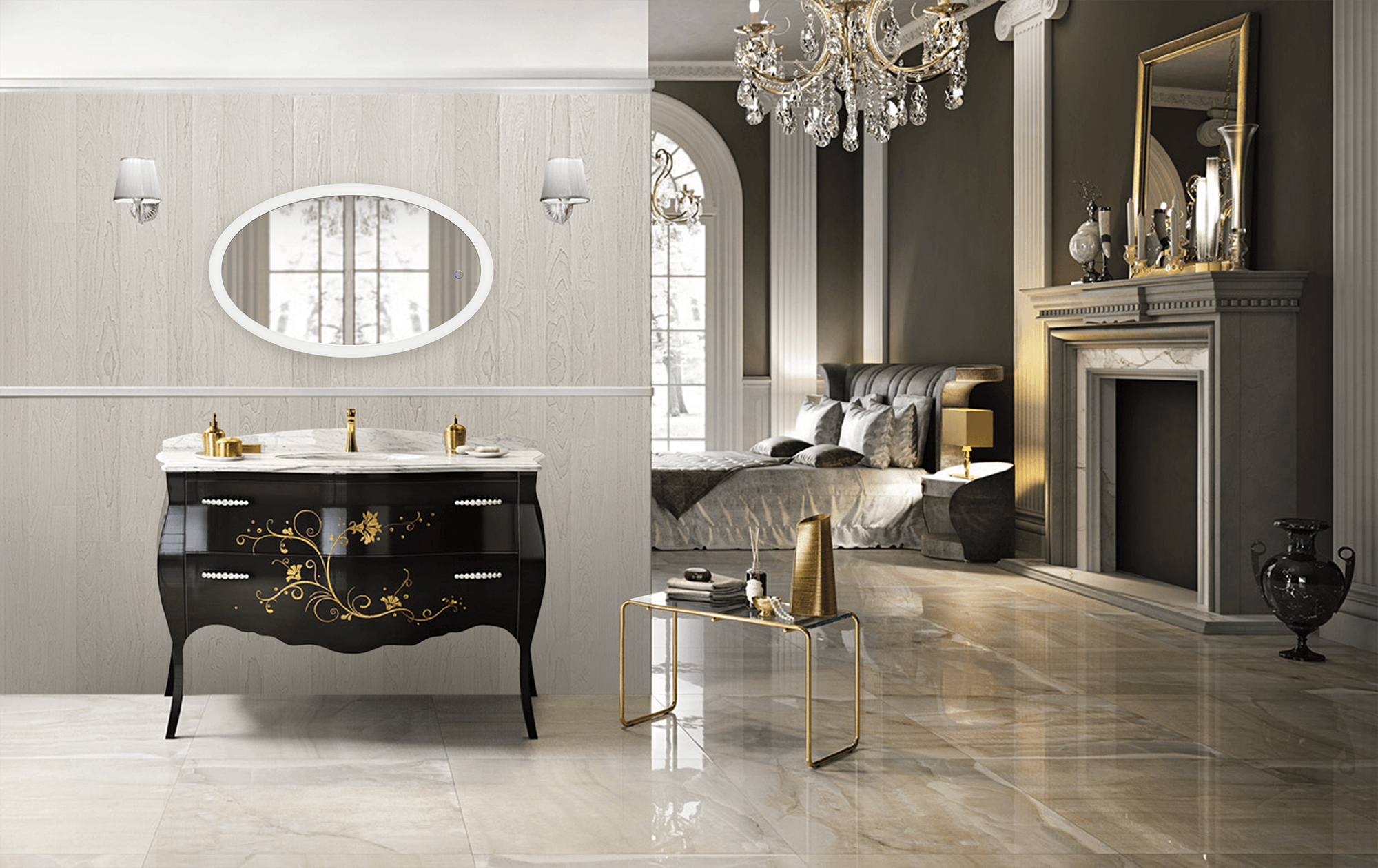 Krugg Sol Oval 22x40 Inch LED Bathroom Mirror with Adjustable Dimmer & Anti-Fog Function - Perfect for Modern Vanities, Spa-Like Showers & Luxury Home Decor