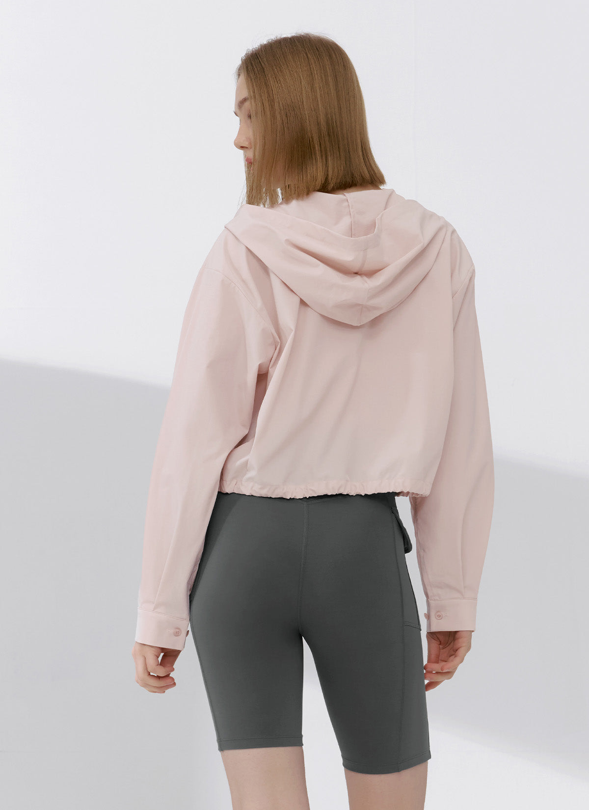 Lightweight Woven Hooded Crop Jacket for Women - Stylish Outerwear for Spring & Fall - Perfect for Casual Outings, Layering & Streetwear Fashion