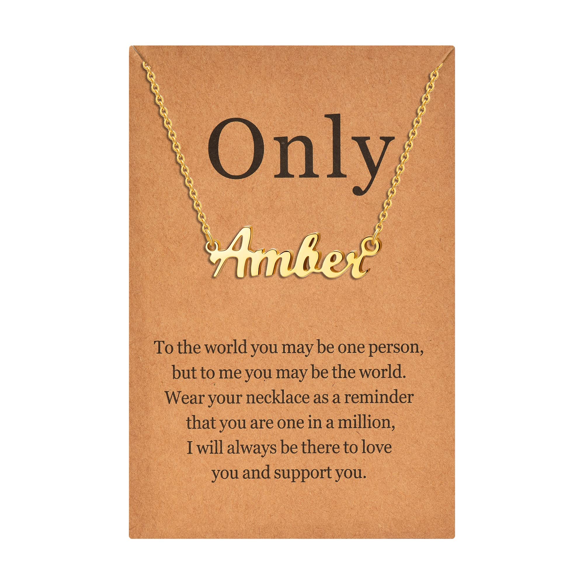 Personalized Gold Plated Name Necklace for Women - Custom Nameplate Jewelry Gift for Girls, Mom, Wife - Perfect for Birthdays, Anniversaries & Special Occasions
