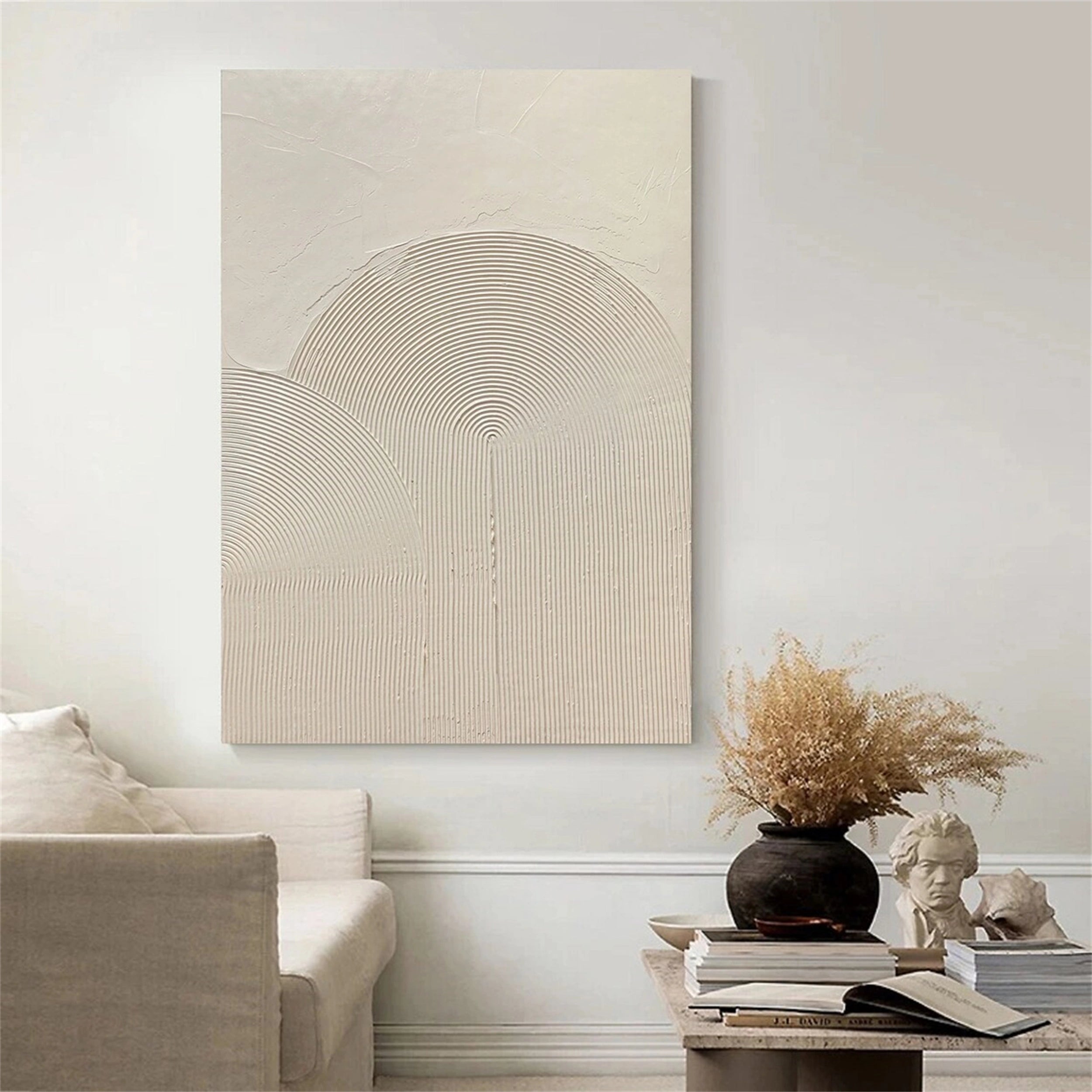 Beige & Brown Abstract Art Print #BB082 - Modern Wall Decor for Living Room, Bedroom & Office