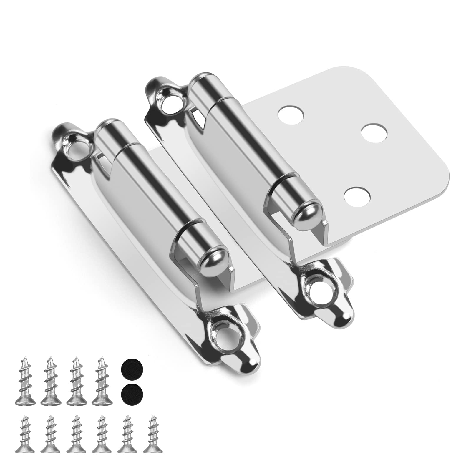 5-Pack (10 Pairs) Self-Closing Cabinet Door Hinges - Satin Nickel Finish for Kitchen Cabinets, SCH30SNB, Perfect for Home DIY & Cabinet Upgrades | Durable Hinges for Smooth Cabinet Door Operation