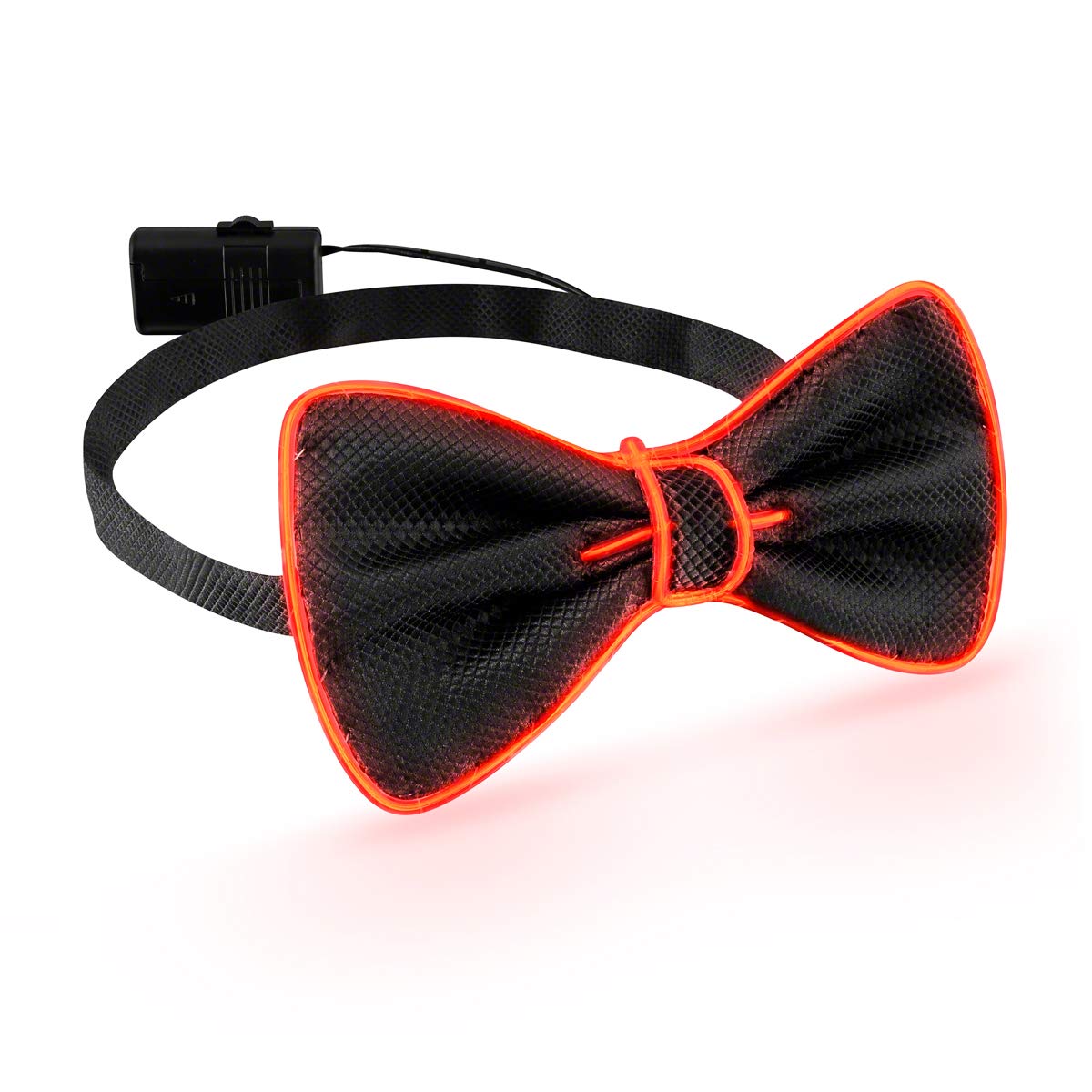 Glow in the Dark LED Bow Tie for Men - Red Light Up Necktie with EL Wire Technology - Perfect for Christmas Parties, Raves, Cosplay & Night Events