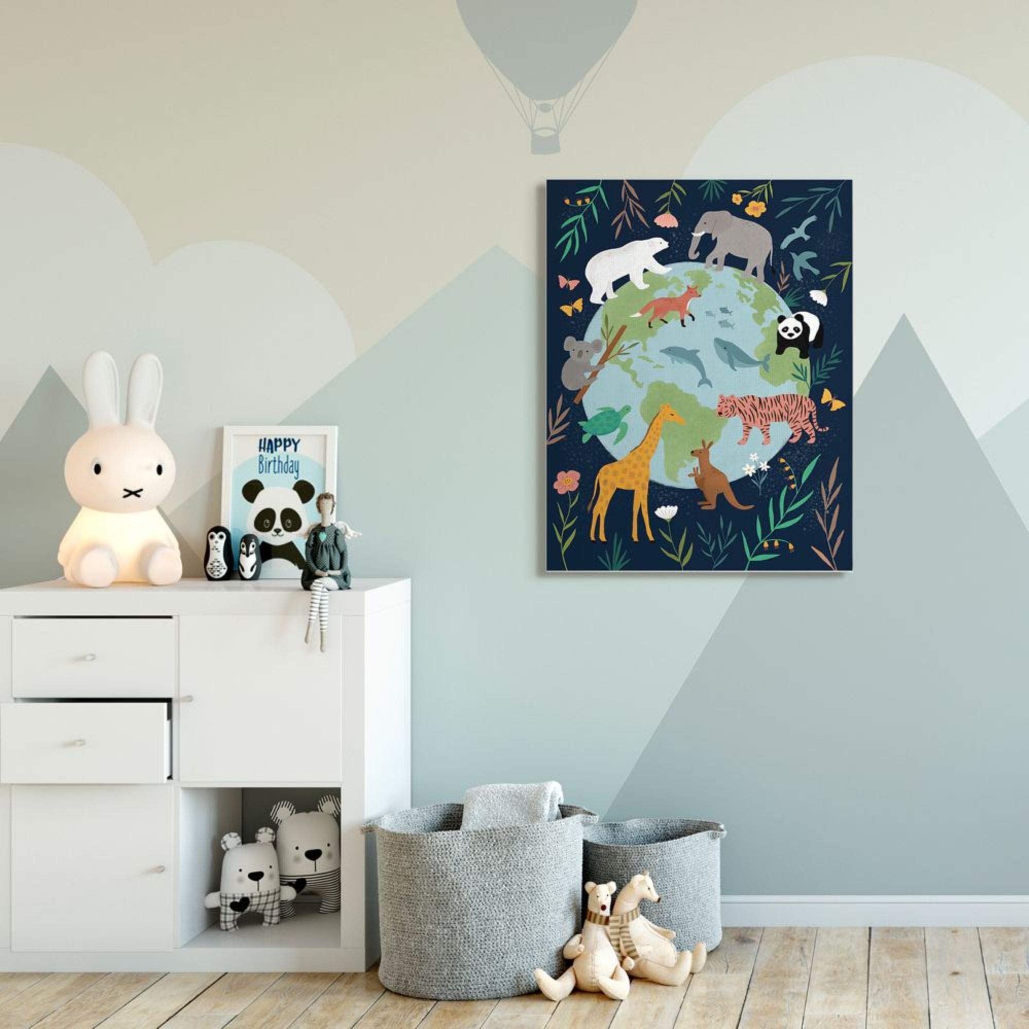 Stupell Industries Jungle Animals & Earth Nature Floral Border Canvas Wall Art by Nina Seven - 36