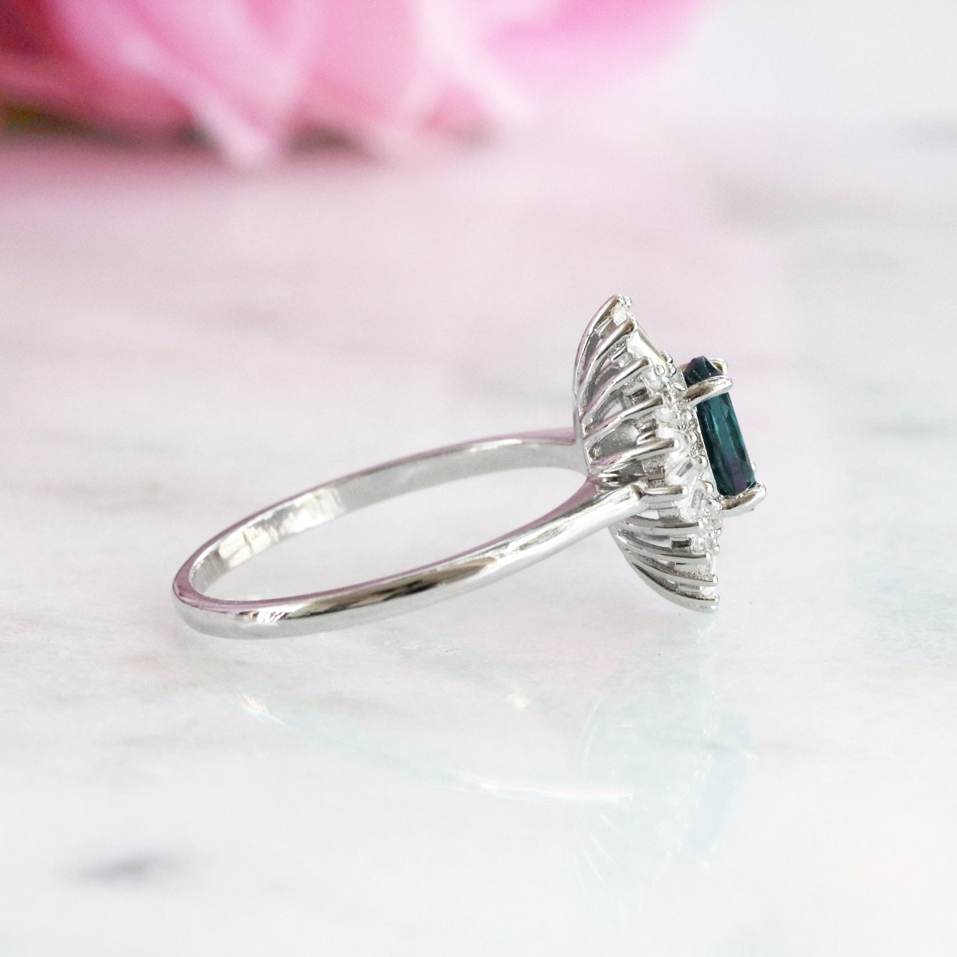 Victoria London Blue Topaz Ring in Sterling Silver – Elegant Jewelry for Women, Perfect for Weddings, Anniversaries & Special Occasions