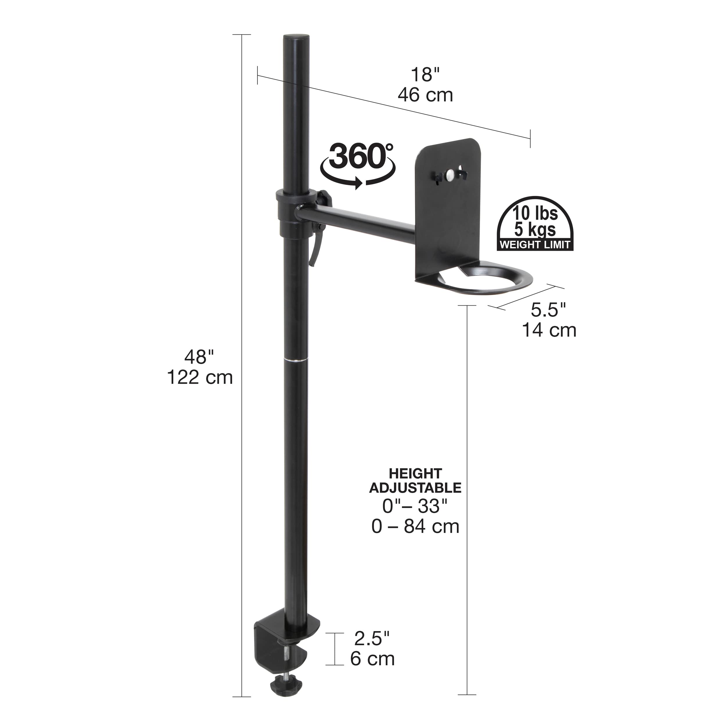 Adjustable Prism Projector Tabletop Stand with Clamp Base - Portable Desktop Projector Mount for Home Theater, Office Presentations & Classroom Teaching