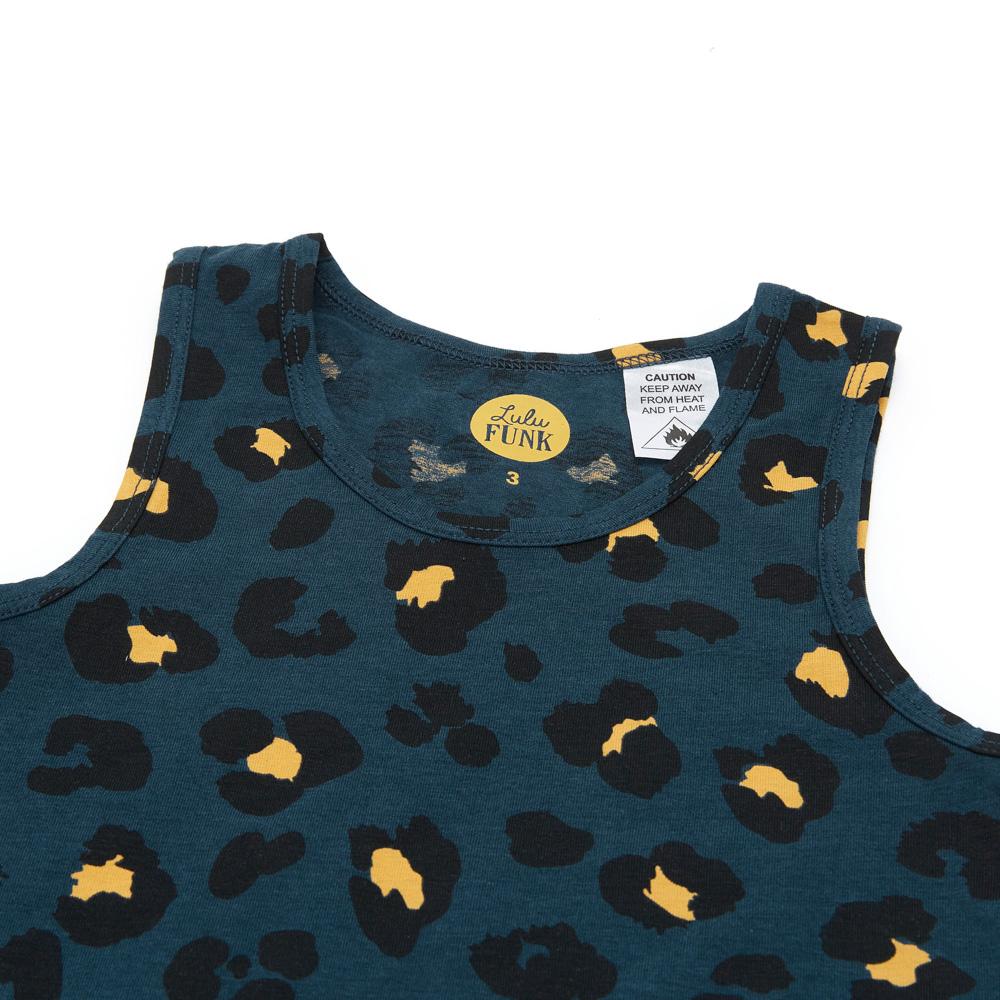 Organic Cotton & Bamboo Leopard Print Night Sky Singlet for Women - Soft Sleepwear & Loungewear for Comfortable Nights