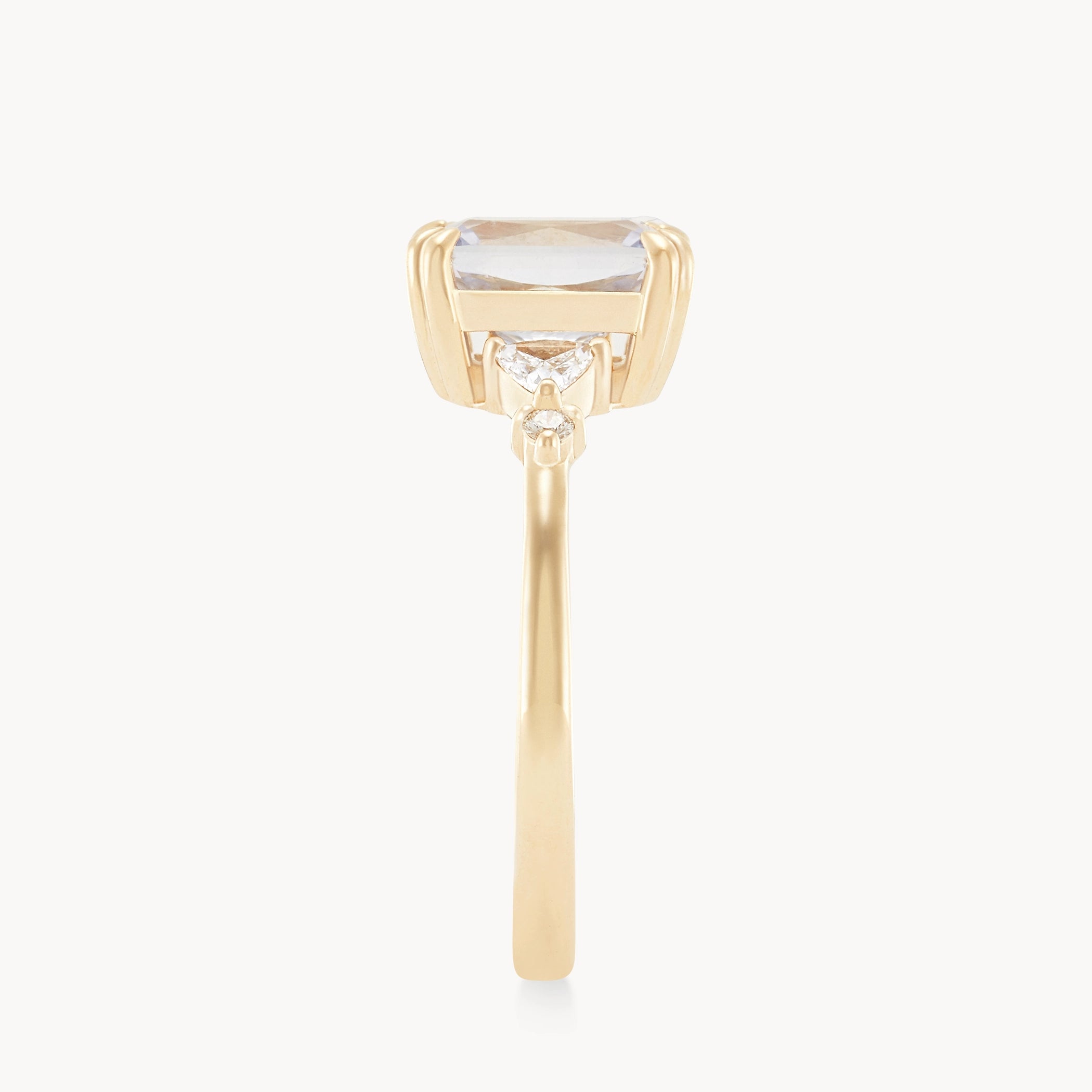 Unique 14K Yellow Gold Twilight Mist Ring with Lavender Sapphire - Elegant Jewelry for Weddings, Anniversaries & Special Occasions