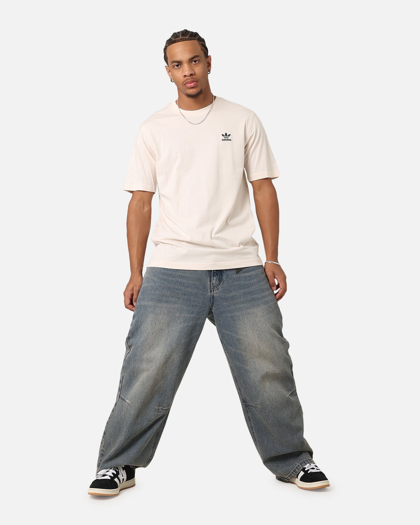 Adidas Essentials Men's T-Shirt - Wonder White - Comfortable Cotton Crewneck Tee for Casual Wear, Gym & Everyday Outfits