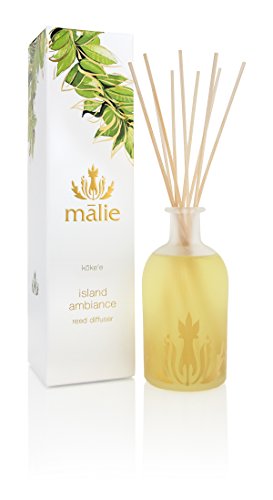 Hawaiian Reed Diffuser - Malie Island Ambiance Aromatherapy Oil for Home, Office & Spa | Relaxing Tropical Scent for Stress Relief & Mood Enhancement