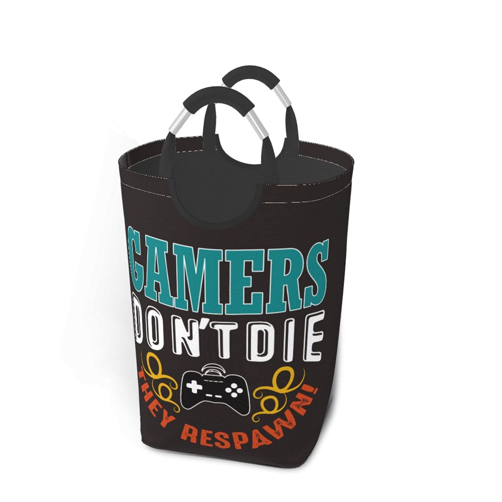 Gaming-Themed Laundry Basket with Handles - Foldable Clothes Hamper & Storage Organizer for Gamers | Perfect for Bedroom, Bathroom, Dorm & Game Room Organization | Great for Dirty Clothes, Toys & Accessories