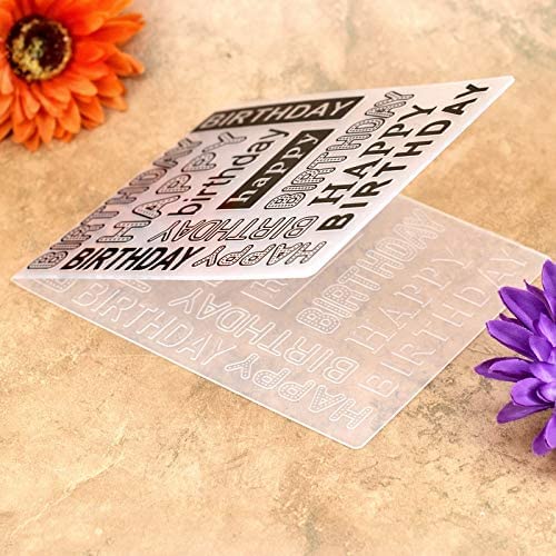 Happy Birthday Embossing Folders for Card Making - Plastic Scrapbooking & Paper Craft Supplies (3010938) - Perfect for DIY Greeting Cards, Invitations, and Handmade Decorations