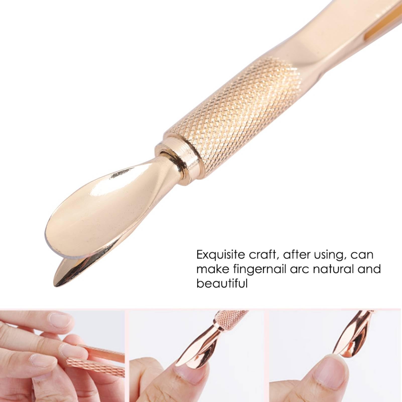 Professional Stainless Steel Nail Art Tool Set - Nail Shaping Clamp, Glue Remover, Cuticle Pusher & Pincher for Manicure & Pedicure (Gold) | Perfect for Salon, Home Nail Care & DIY Nail Art