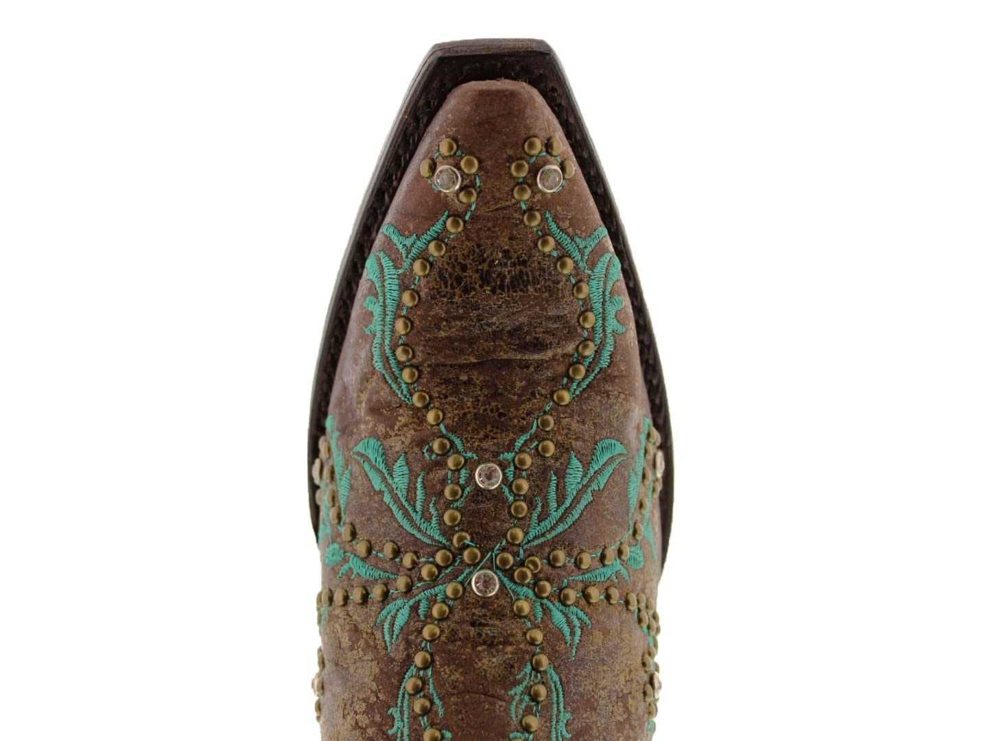Women's Malaga Brown Cowboy Boots - Embroidered Leather Western Boots with Snip Toe for Country Dancing, Rodeo & Fashion Outfits